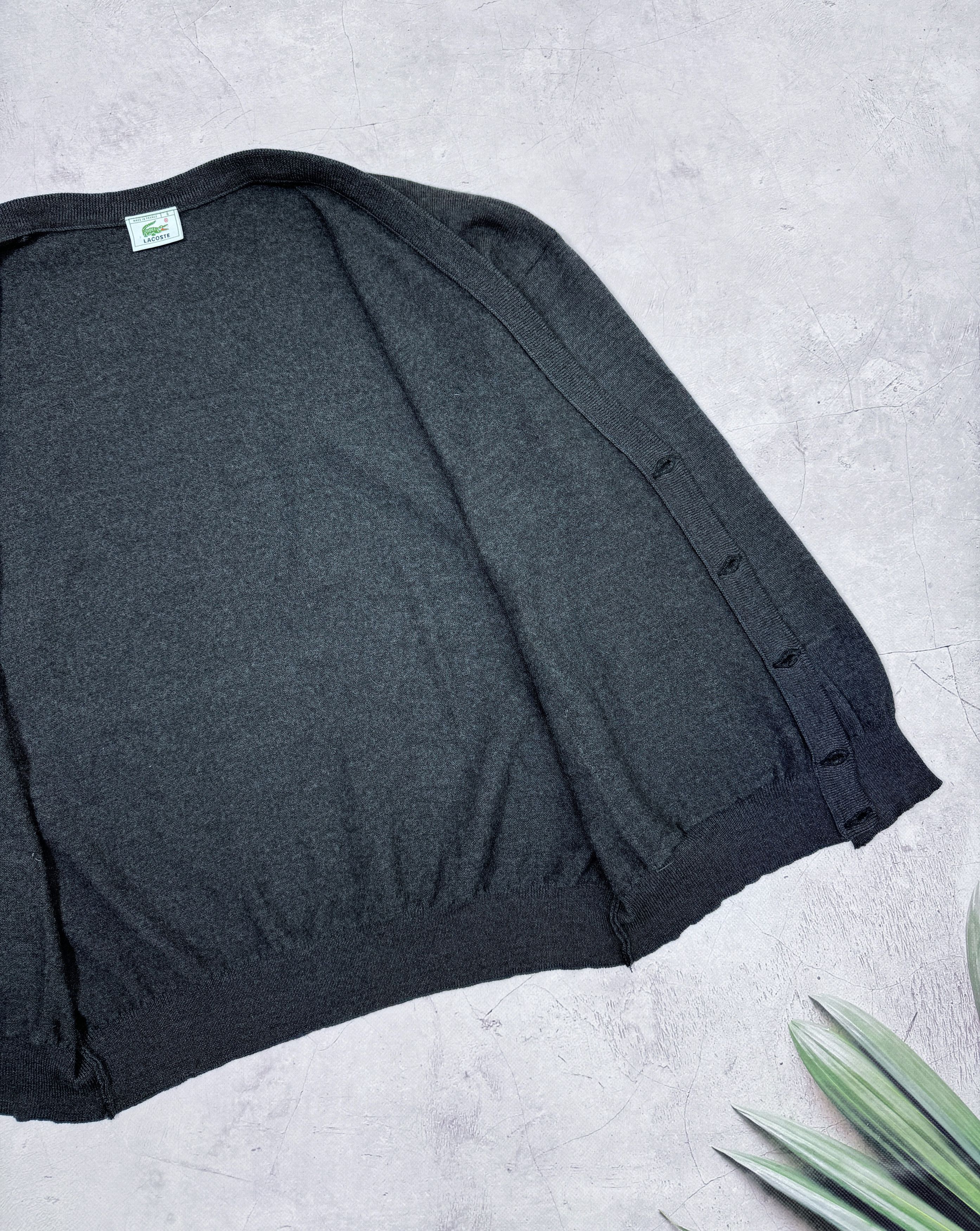 Lacoste × Vintage 80s Chemise Lacoste Knit Cardigan Wool FRANCE Size US L / EU 52-54 / 3 - 9 Thumbnail