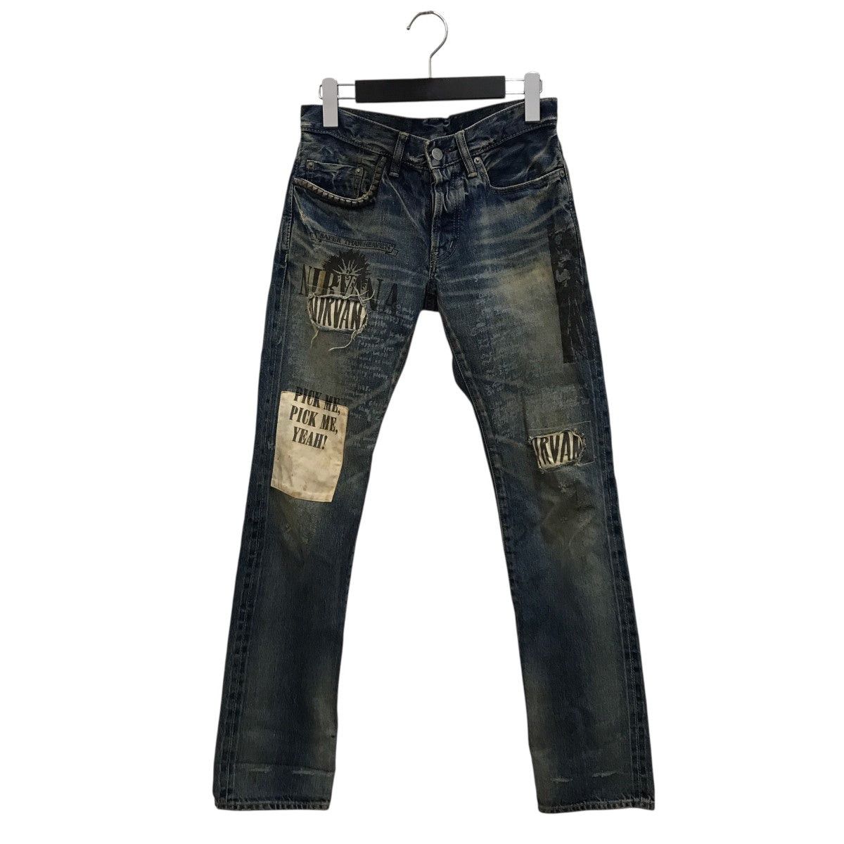 Hysteric Glamour Archive Nirvana Patchwork Studded Denim Pants Size US 28 / EU 44 - 1 Thumbnail