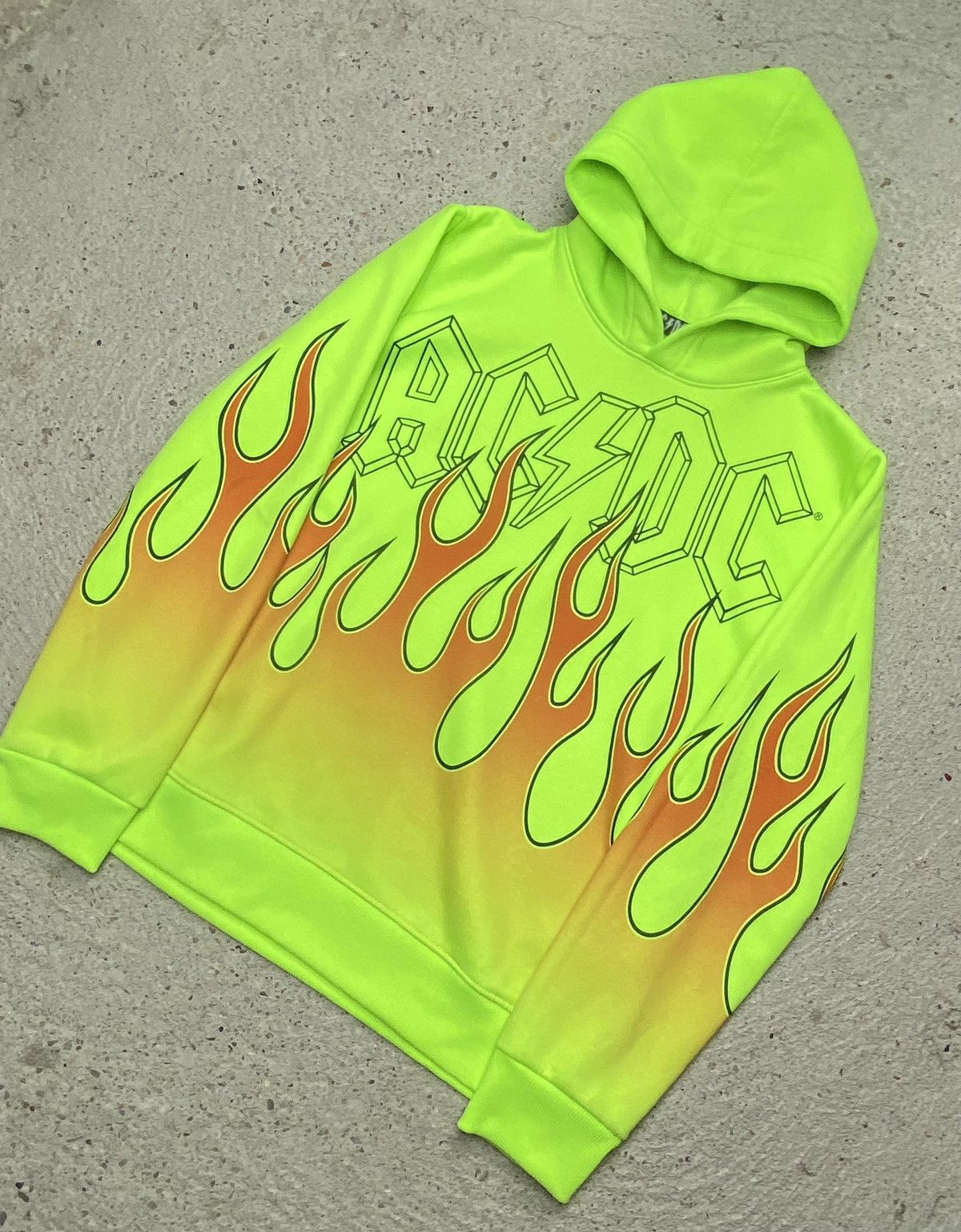 AC/DC Neon green ac dc hoodie flames rare Size US M / EU 48-50 / 2 - 7 Thumbnail