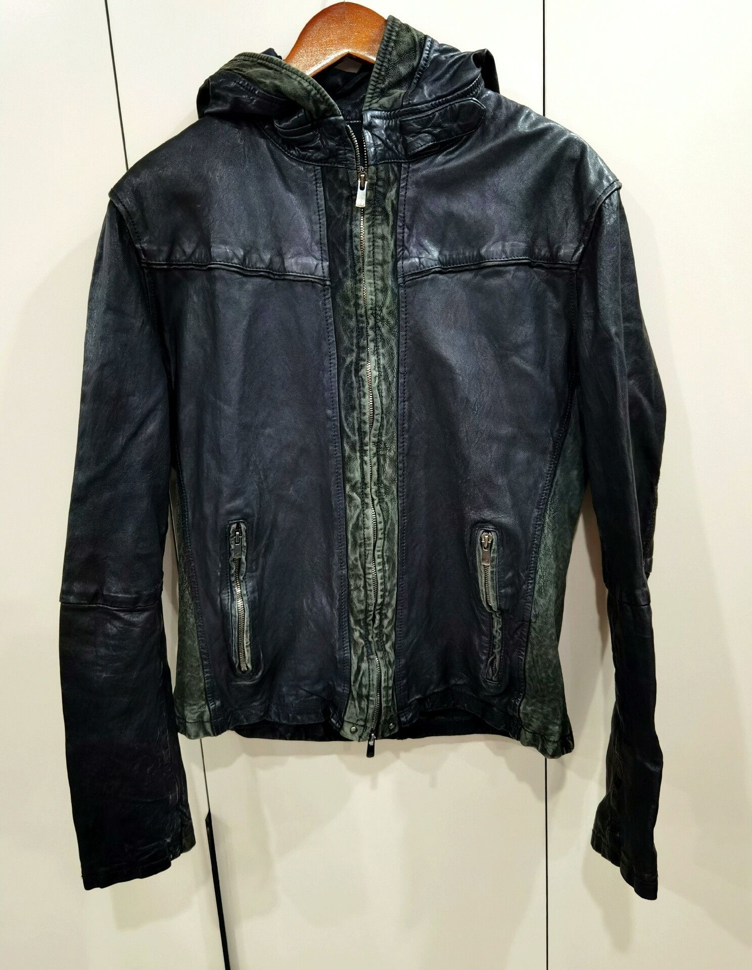 Annie Hood Cathy Jane Hooded Leather Jacket Size US M / EU 48-50 / 2 - 1 Thumbnail