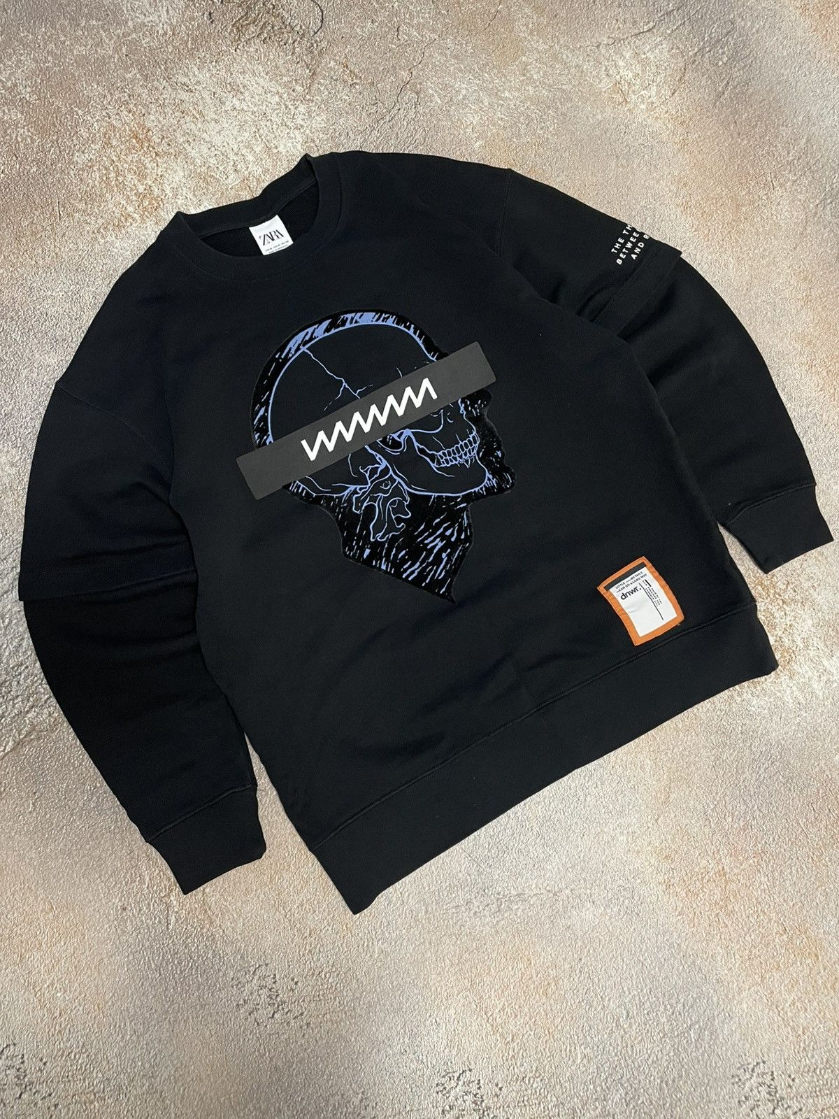 Zara Zara Big Scull Logo Black Crew Neck Sweatshirt Size US M / EU 48-50 / 2 - 1 Thumbnail