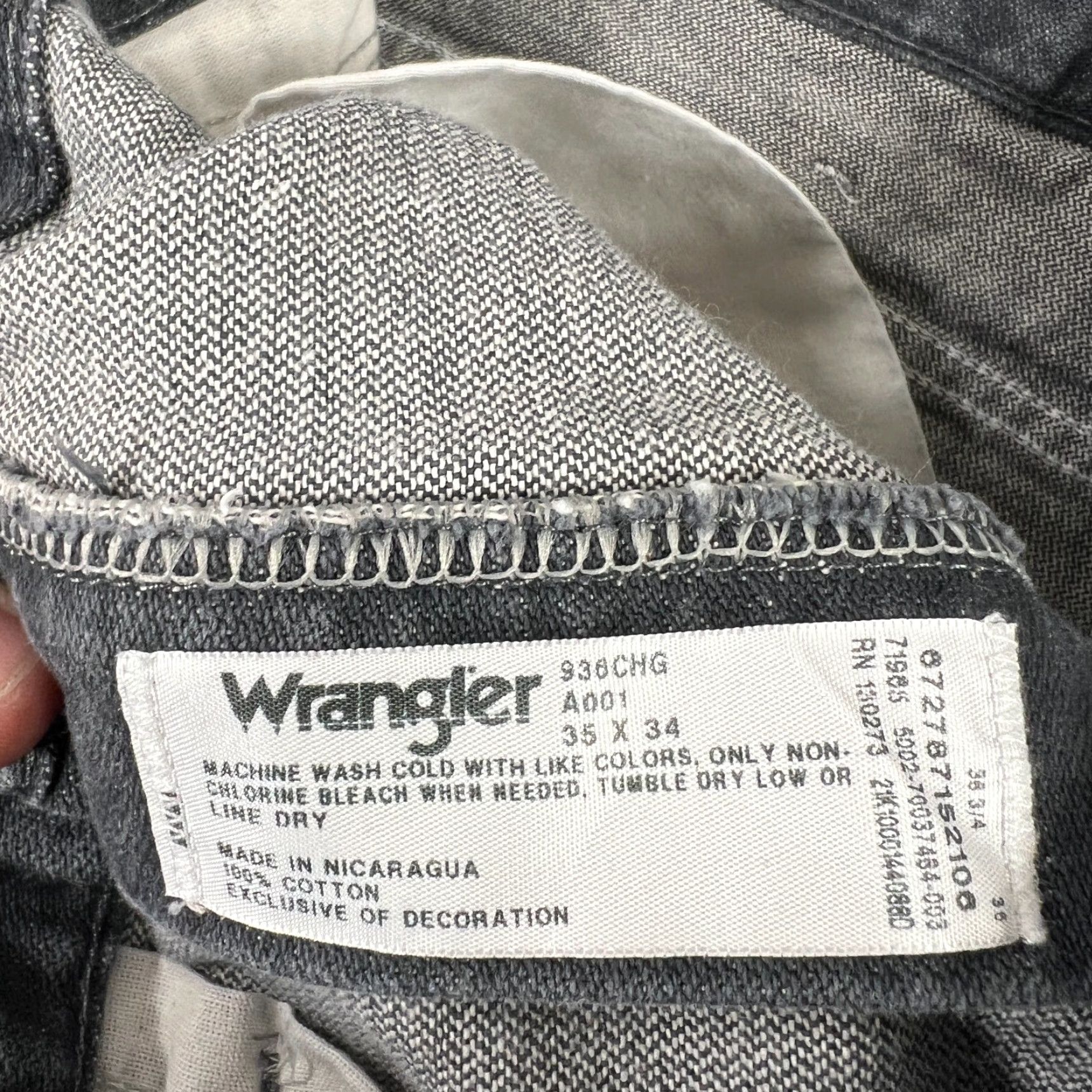 Wrangler Wrangler Cowboy Cut Slim Fit Jeans 34x33 Gray 90s Mens Size US 34 / EU 50 - 5 Thumbnail
