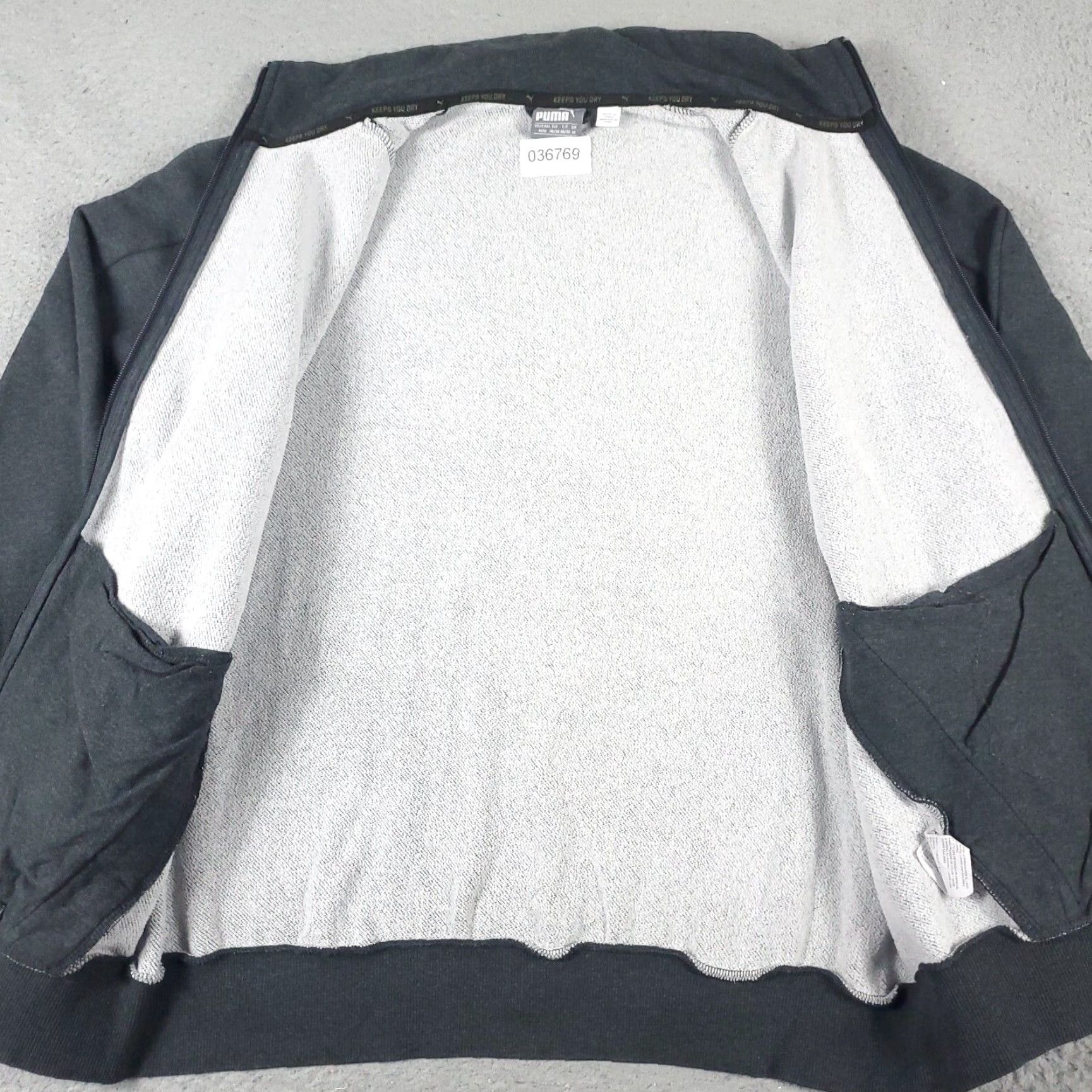 Puma Puma Mens Sweater Medium Gray Logo Full Zip Casual Sweatshirt Size US M / EU 48-50 / 2 - 6 Thumbnail