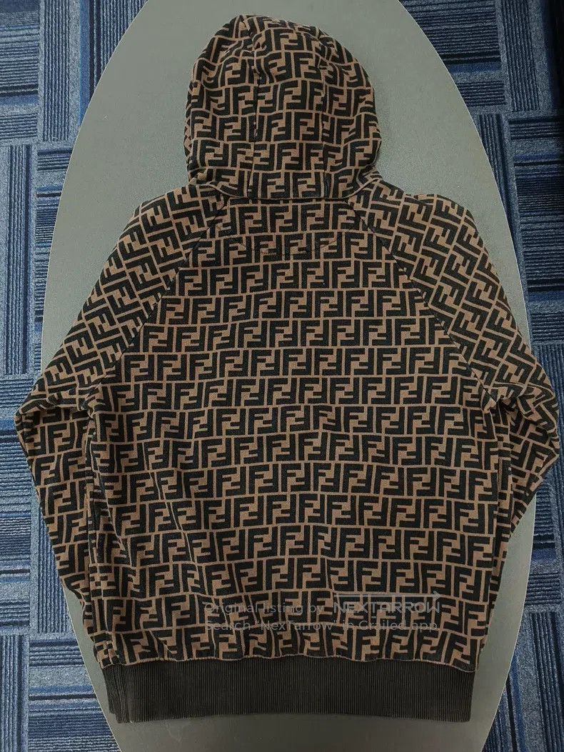 Fendi Fendi Embroidered Logo Hooded Sweatshirt - Brown Size US S / EU 44-46 / 1 - 2 Thumbnail