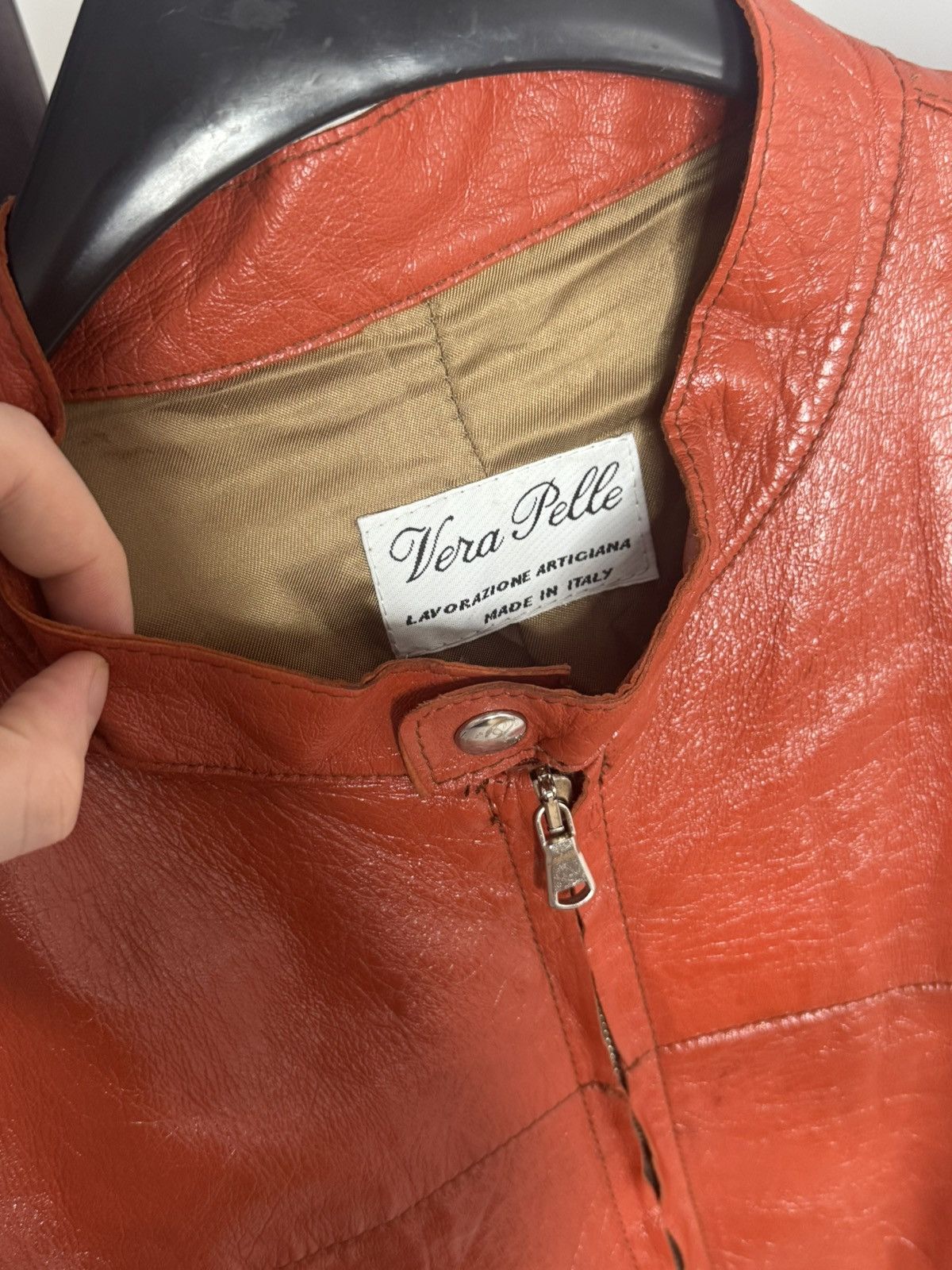 Vera Pelle ✅Vera Pelle red leather archive jacket vintage italian Size US M / EU 48-50 / 2 - 4 Thumbnail