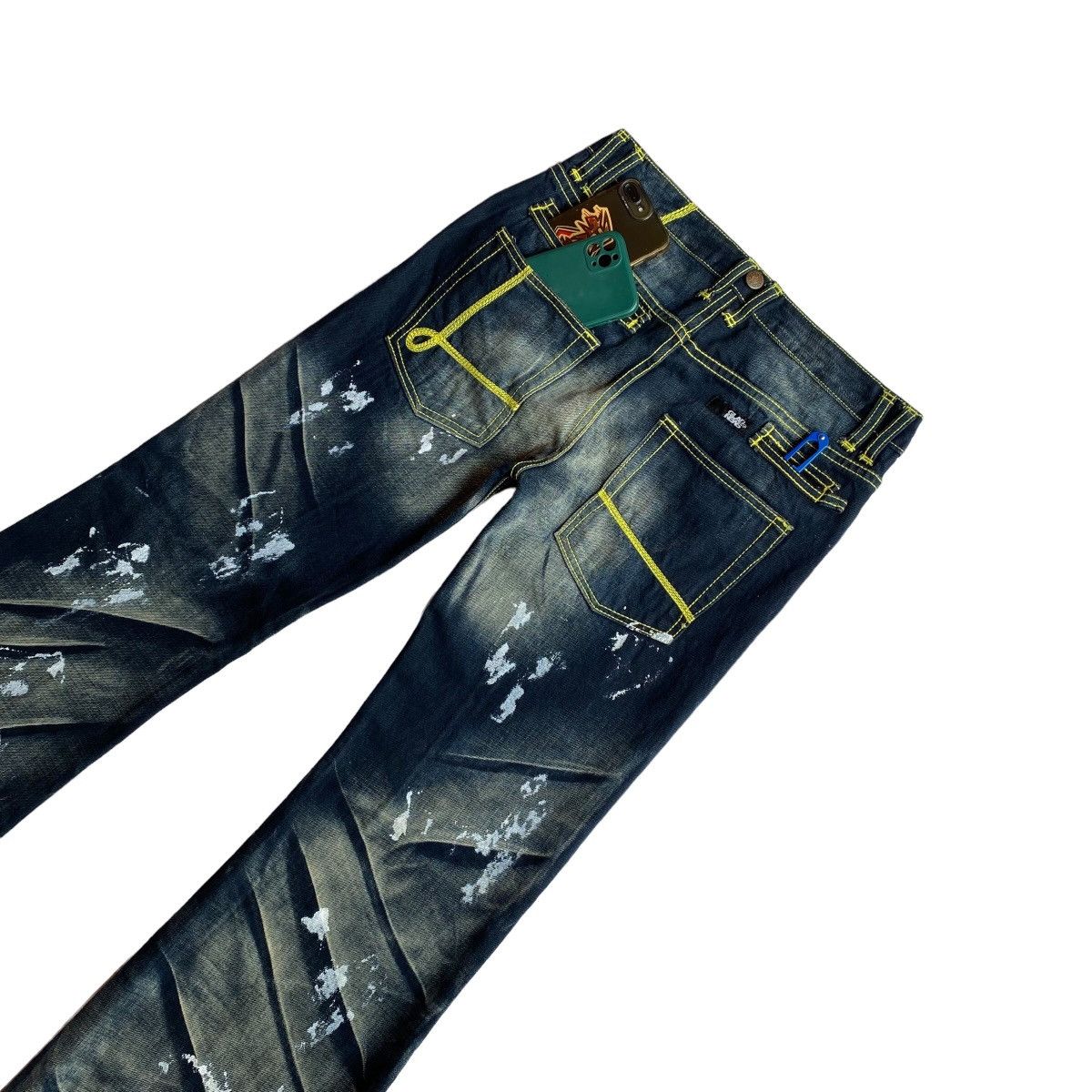 Isamu Katayama Backlash × Japanese Brand Glad News Flared Splatter Denim Luxuria Size US 31 - 3 Thumbnail