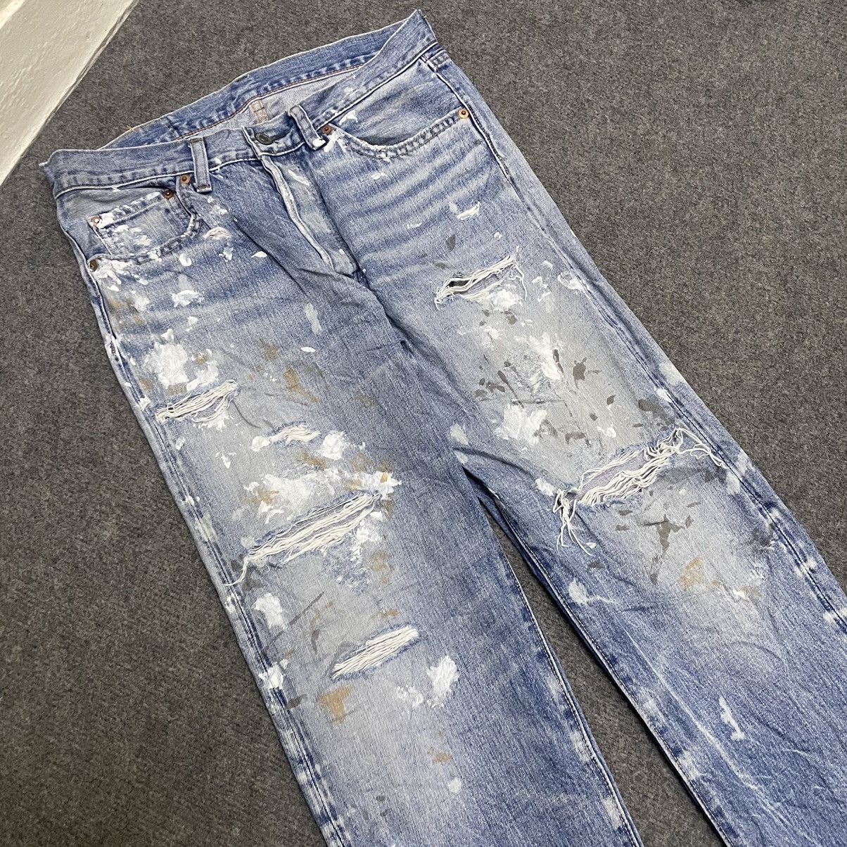 Hysteric Glamour × If Six Was Nine × Japanese Brand Vintage RNA Selvedge Paint Splattered Distressed Jeans Size US 31 - 2 Thumbnail
