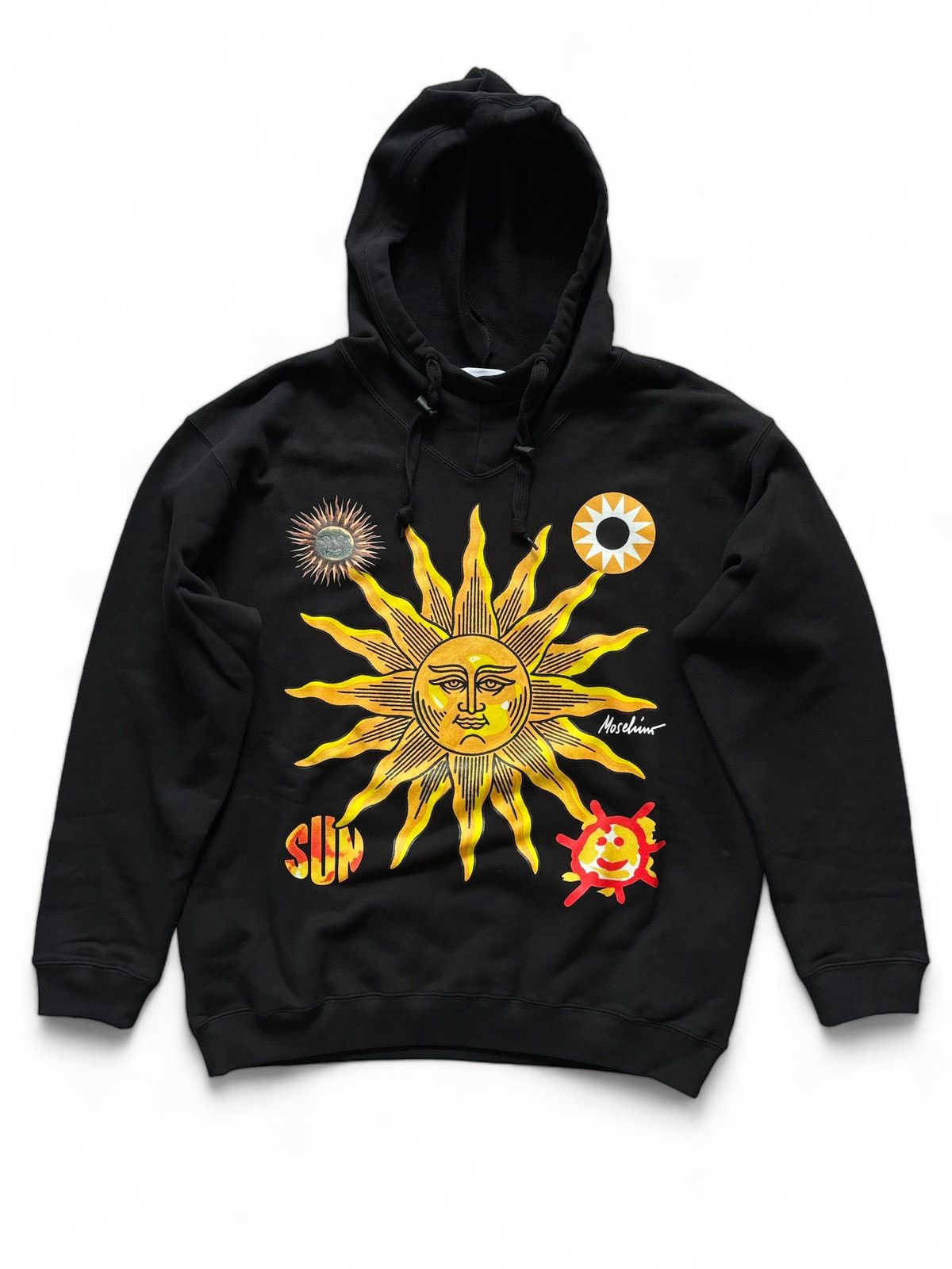 image of Moschino Zodiac Sun Hoodie in Black, Men's (Size Large)