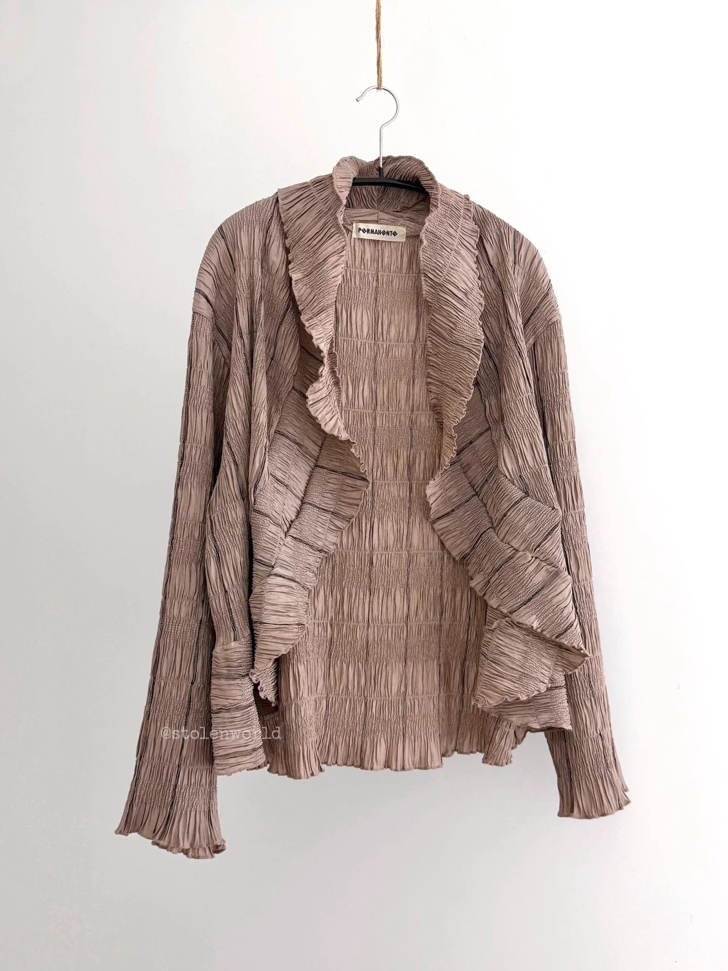 Issey Miyake Issey Miyake 1990 SS soft gray pink lace pleated cardigan Size M / US 6-8 / IT 42-44 - 3 Thumbnail