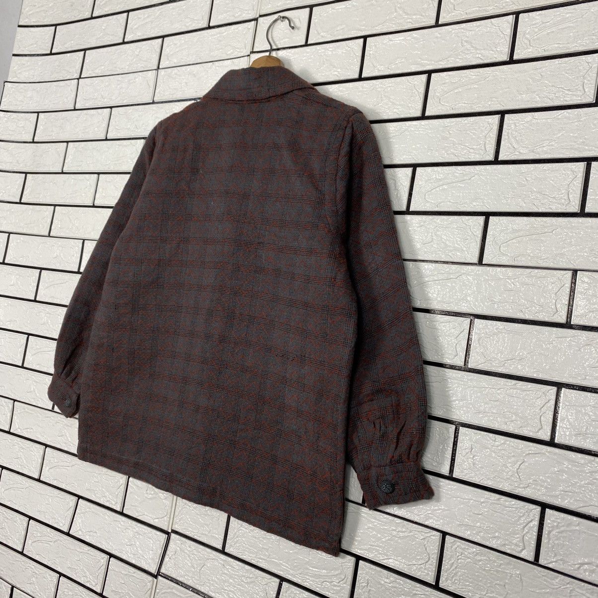 Japanese Brand Vintage Wool Jacket Herringbone Unbranded Issey Miyake Size US M / EU 48-50 / 2 - 11 Thumbnail
