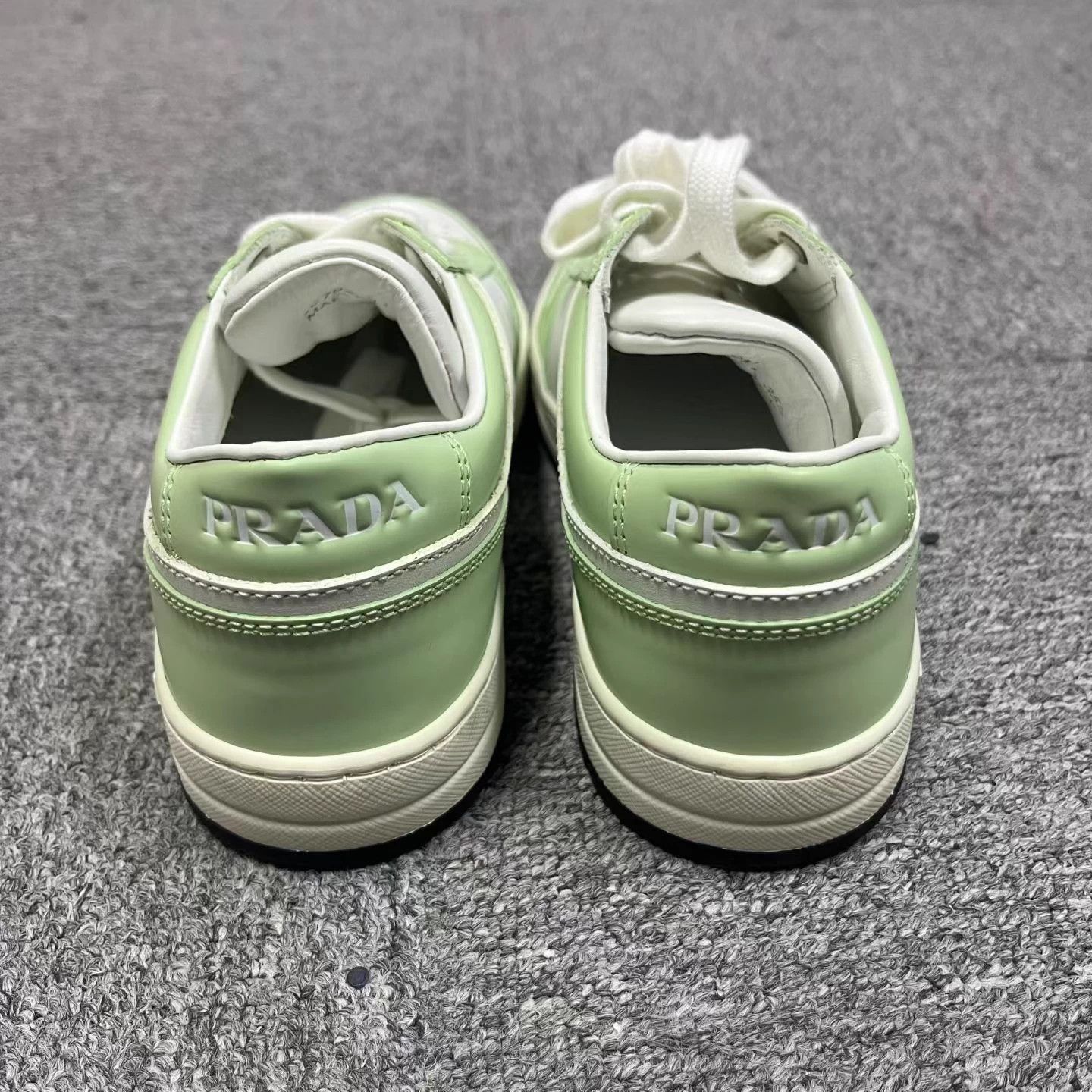 Prada Prada Green Leather Low-Top Sneakers 35.5 New Size US 4.5 / IT 34.5 - 3 Thumbnail