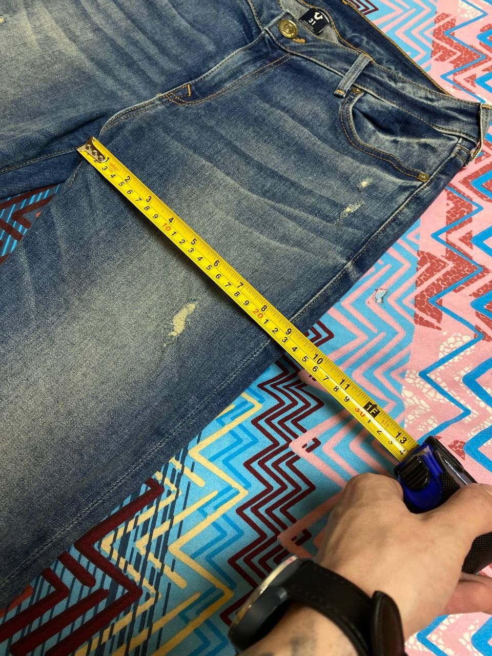 True Religion × Vintage Vintage True Religion Faded Denim Jeans Pants Size 31" - 13 Thumbnail
