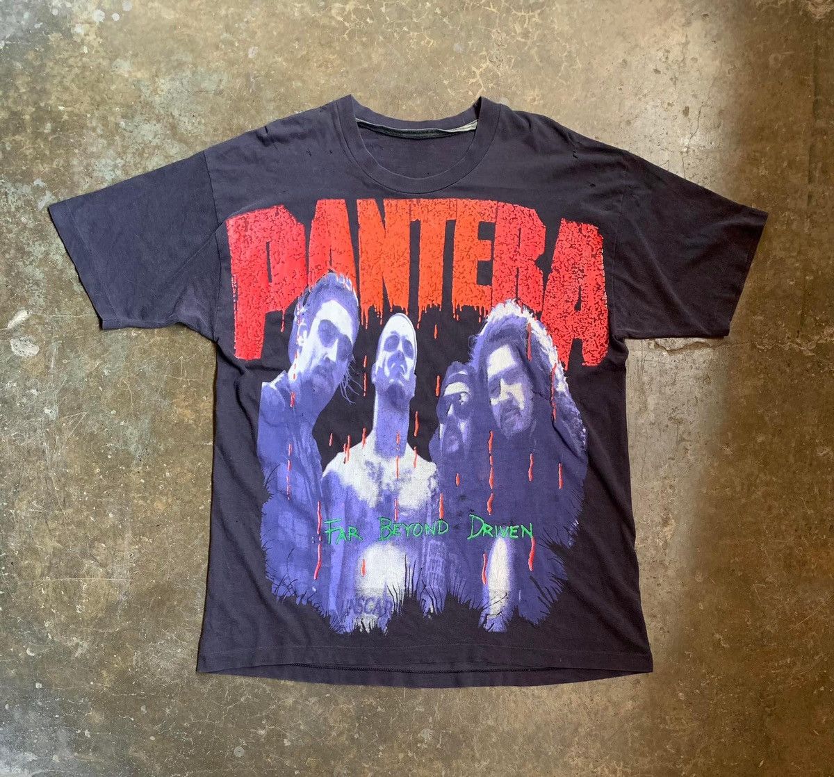 image of Band Tees x Vintage 90's Pantera Far Beyond Driven Mirror Tee in Black, Men's (Size XL)