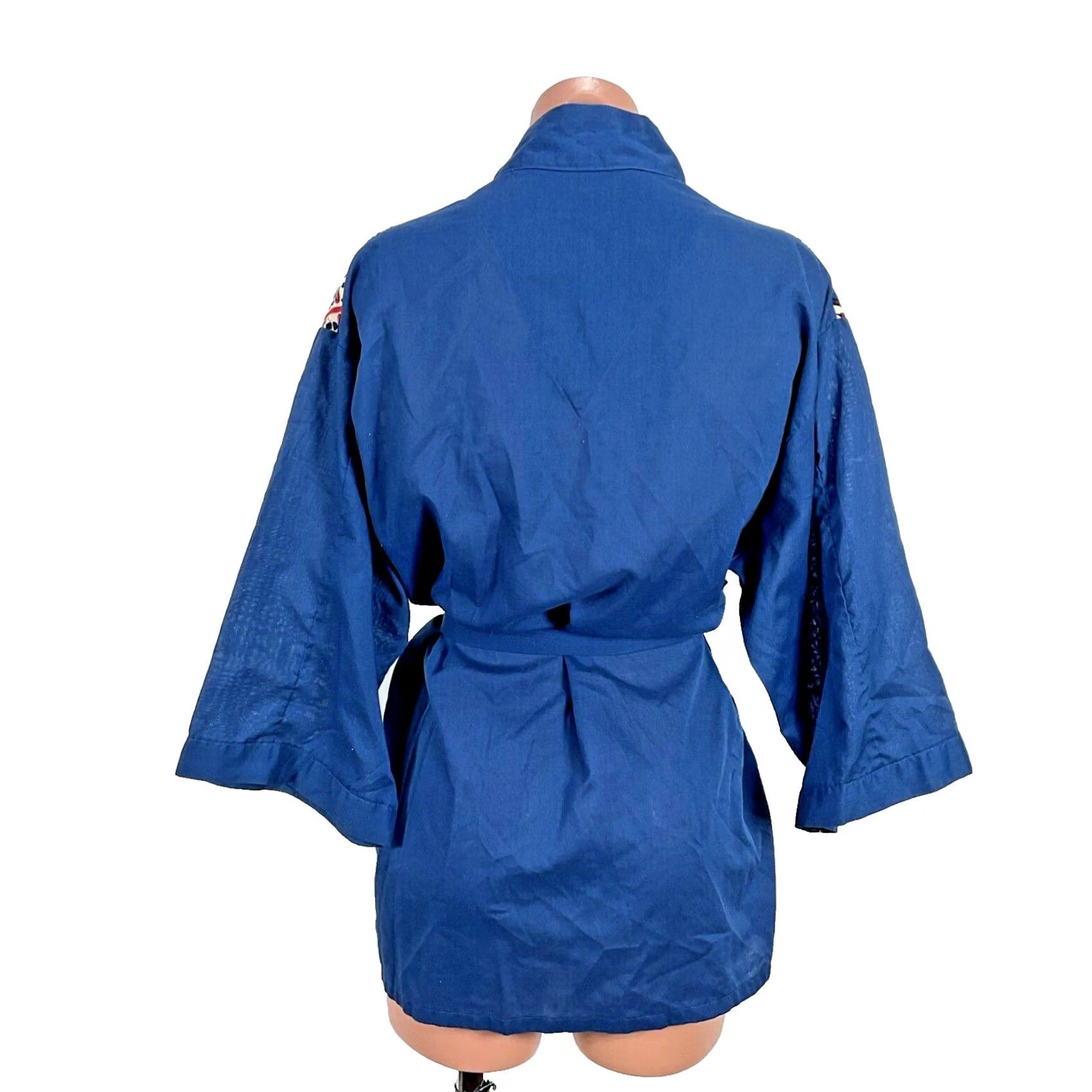 Vintage VINTAGE Montgomery Ward Smoking Jacket Belted Robe L Egyptian Print 70s Blue Robe Mens Size US 33 - 2 Thumbnail