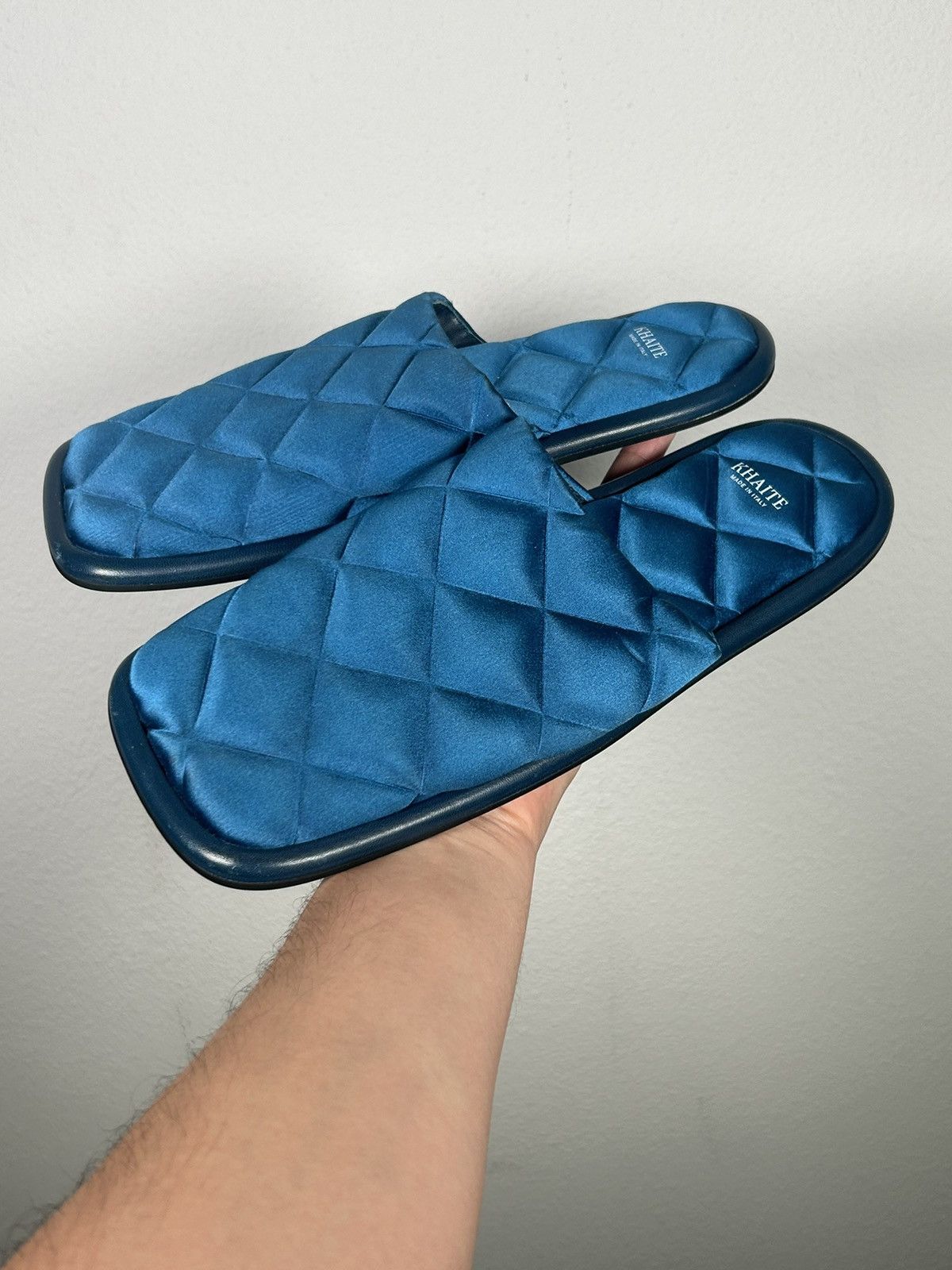 KHAITE Satin Quilted Square Toe Slippers Size US 10 / IT 40 - 3 Thumbnail