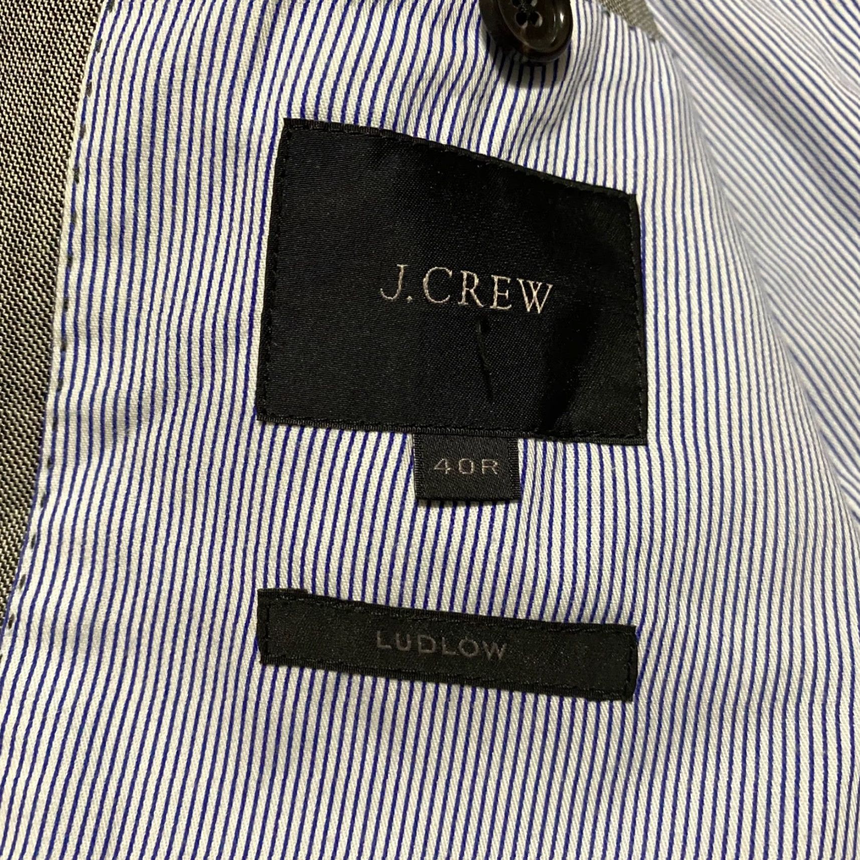 J.Crew J.CREW Blazer Mens 40R Wool Gray Tollegno 1900 Italy 2 Button Notch Lapel Double-Vented Regular Front Flat 2 Piece Vintage? No Size 40R - 3 Thumbnail