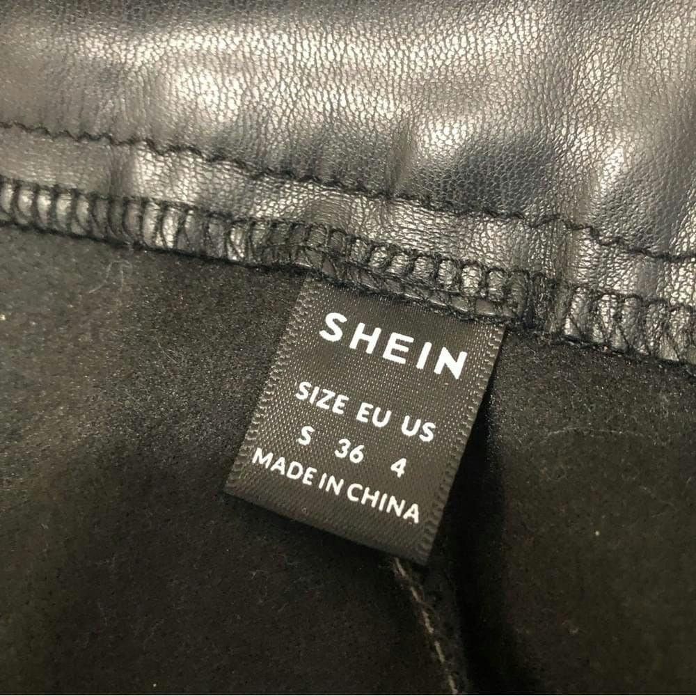 Shein Shein high rise retro black leather bell bottom pants sz 4 Size 27" / US 4 / IT 40 - 5 Thumbnail