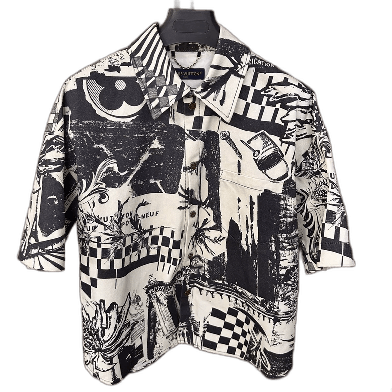 Louis Vuitton Louis Vuitton Graffiti Denim Short Sleeve Shirt Size US XL / EU 56 / 4 - 1 Thumbnail