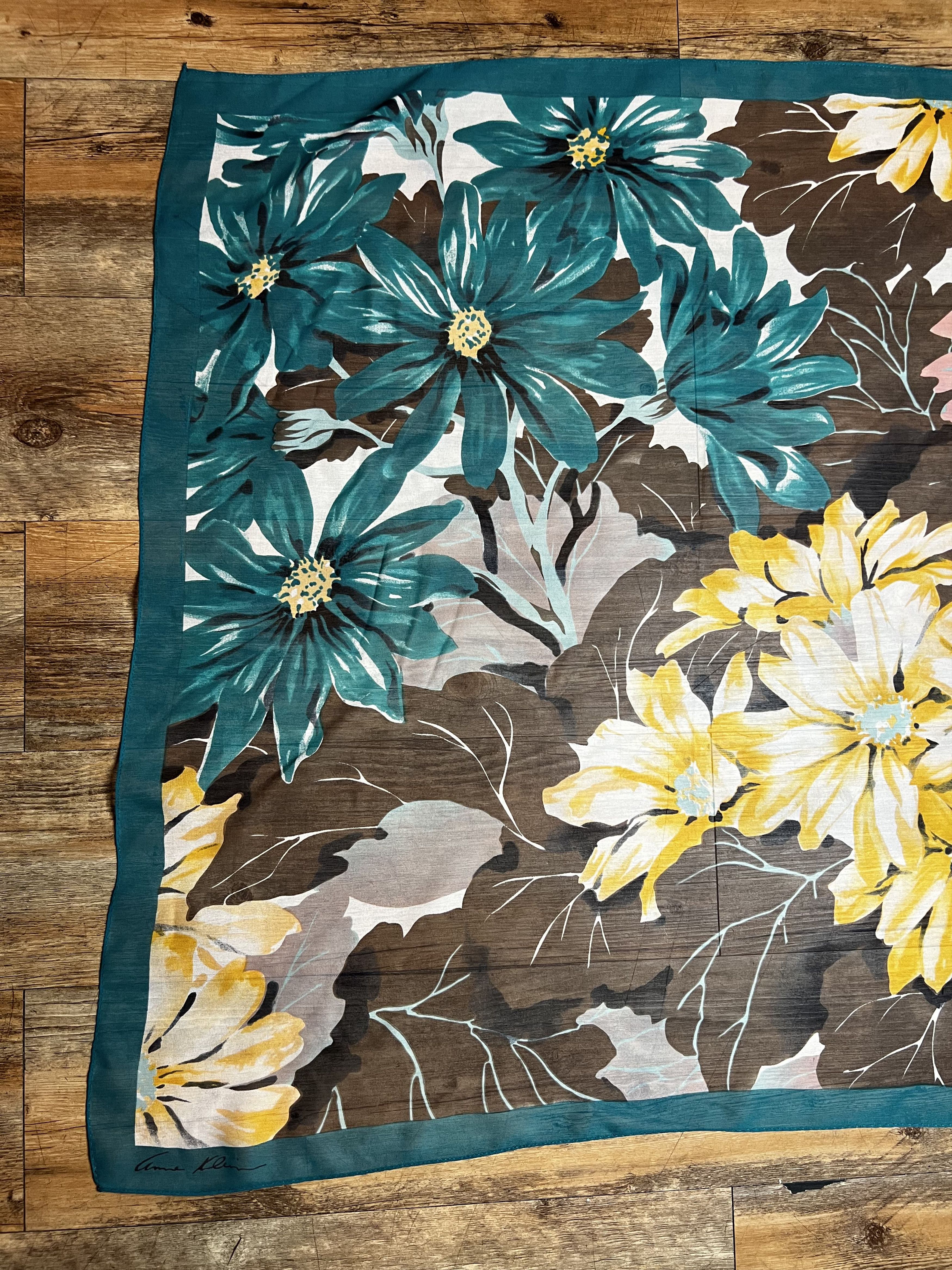 Anne Klein Vintage 1990's Anne Klein for Vera Floral Silk Scarf Size ONE SIZE - 3 Thumbnail