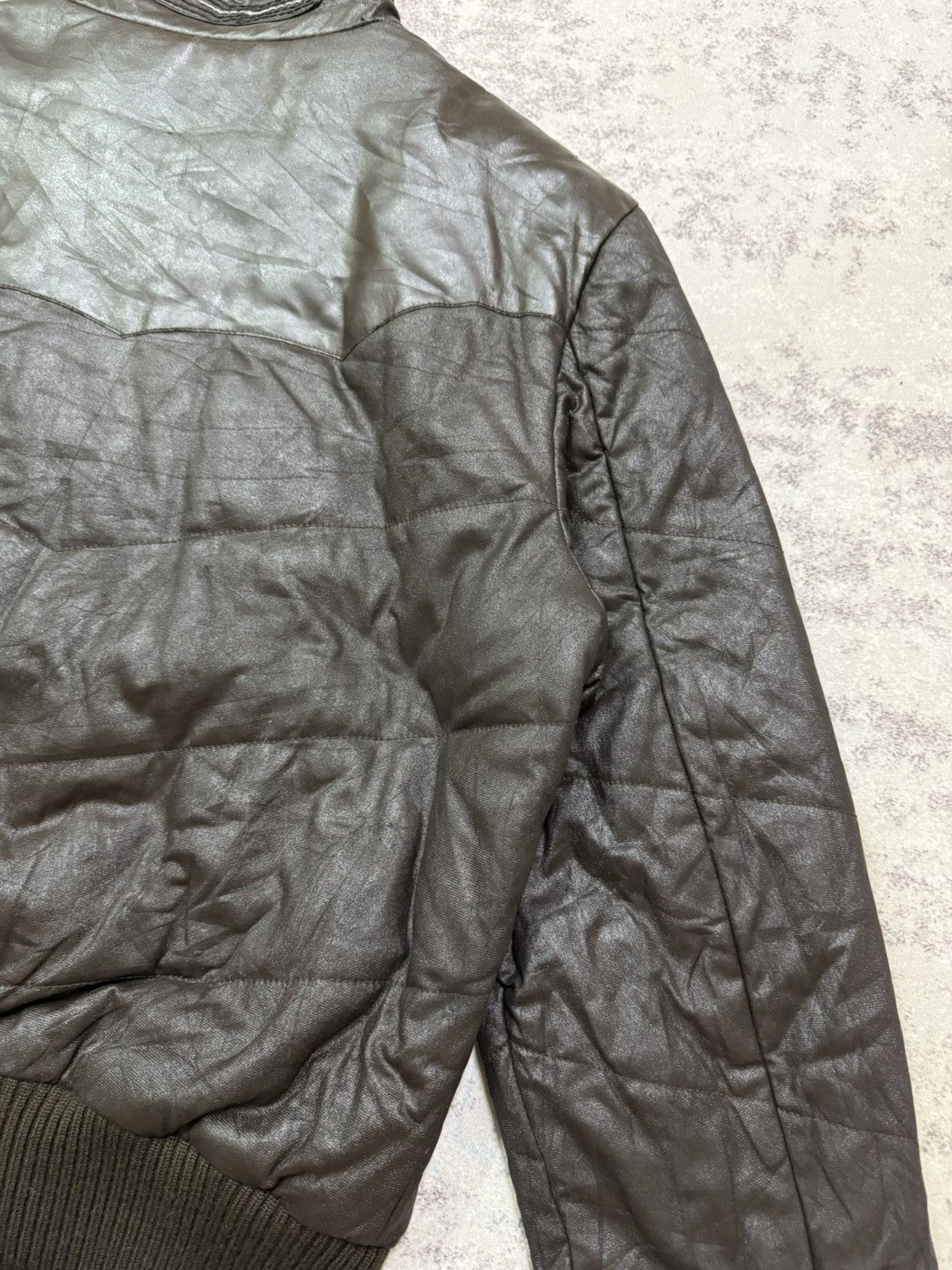 Armani Armani Jeans Men’s Polyurethane Knit Colar Wax Bomber Jacket Size US M / EU 48-50 / 2 - 18 Thumbnail
