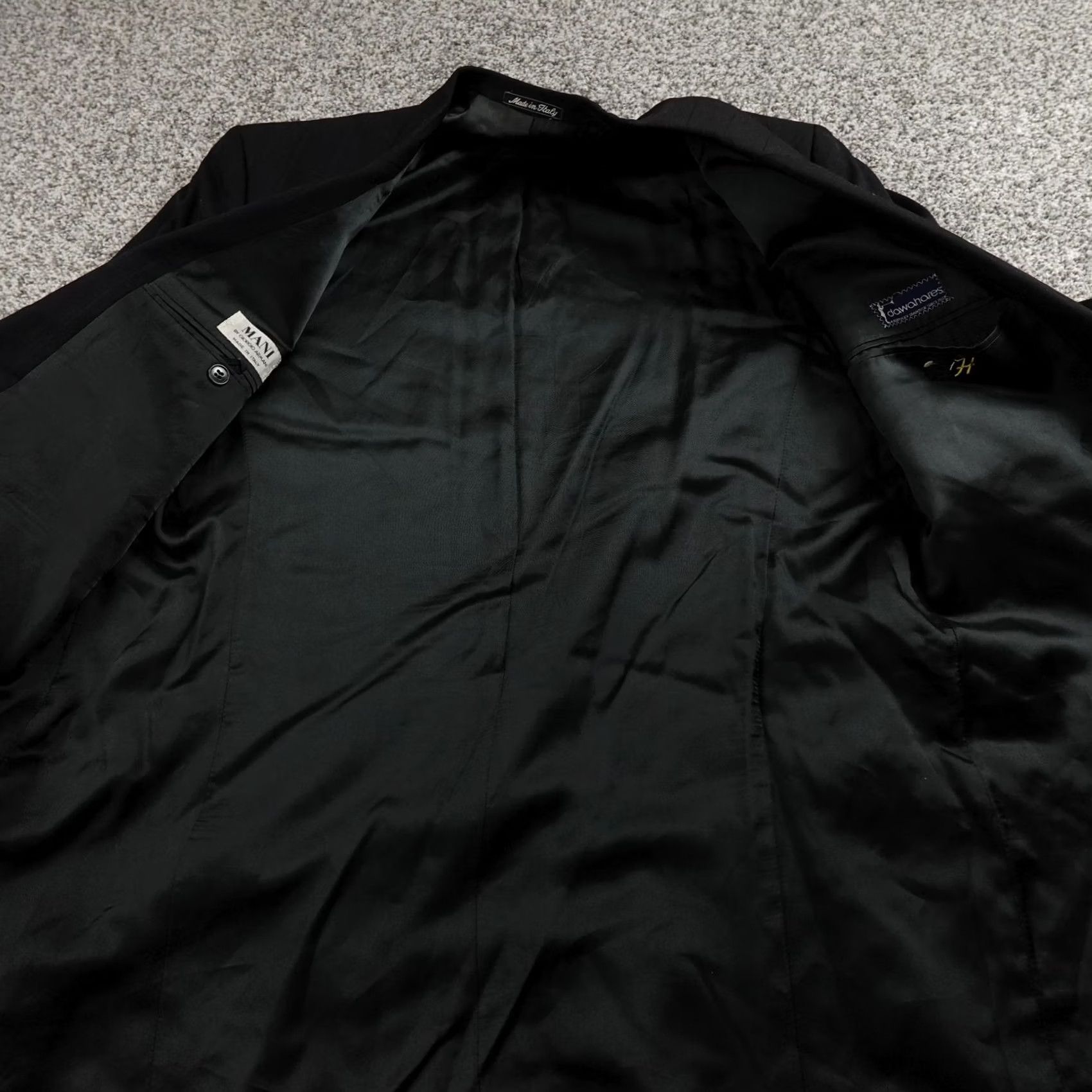 Giorgio Armani VTG Giorgio Armani Blazer Mens 42 Black Wool Peak Sport Coat Suit Jacket Italy Size 42R - 4 Thumbnail