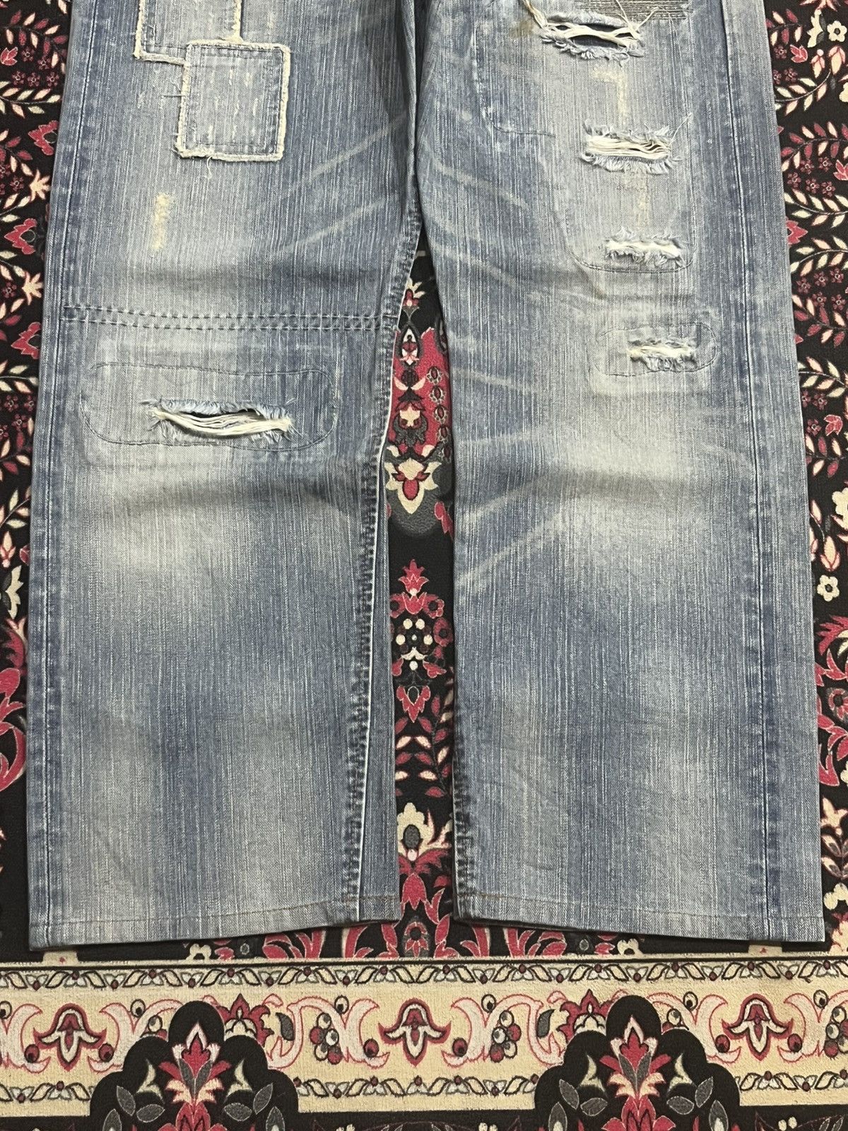 Kapital Vintage Japanese Brand Edwin XVS Patchwork Sashiko Blue Jean Size US 34 / EU 50 - 10 Thumbnail