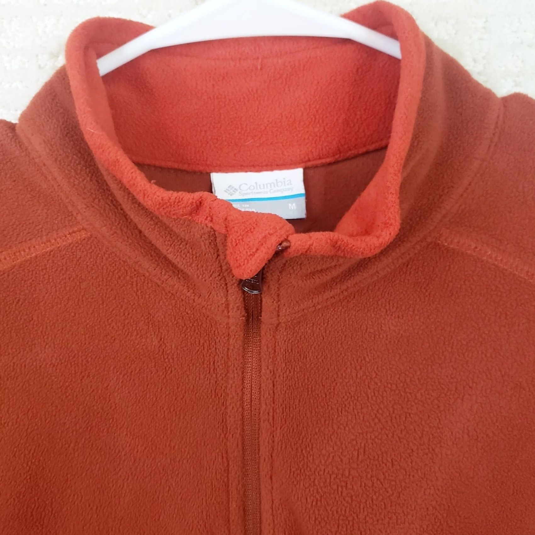 Vintage Columbia Men M Orange Fleece Polyester Pullover Sweater 1/4 Zip Mock Side Panel Size US M / EU 48-50 / 2 - 5 Thumbnail