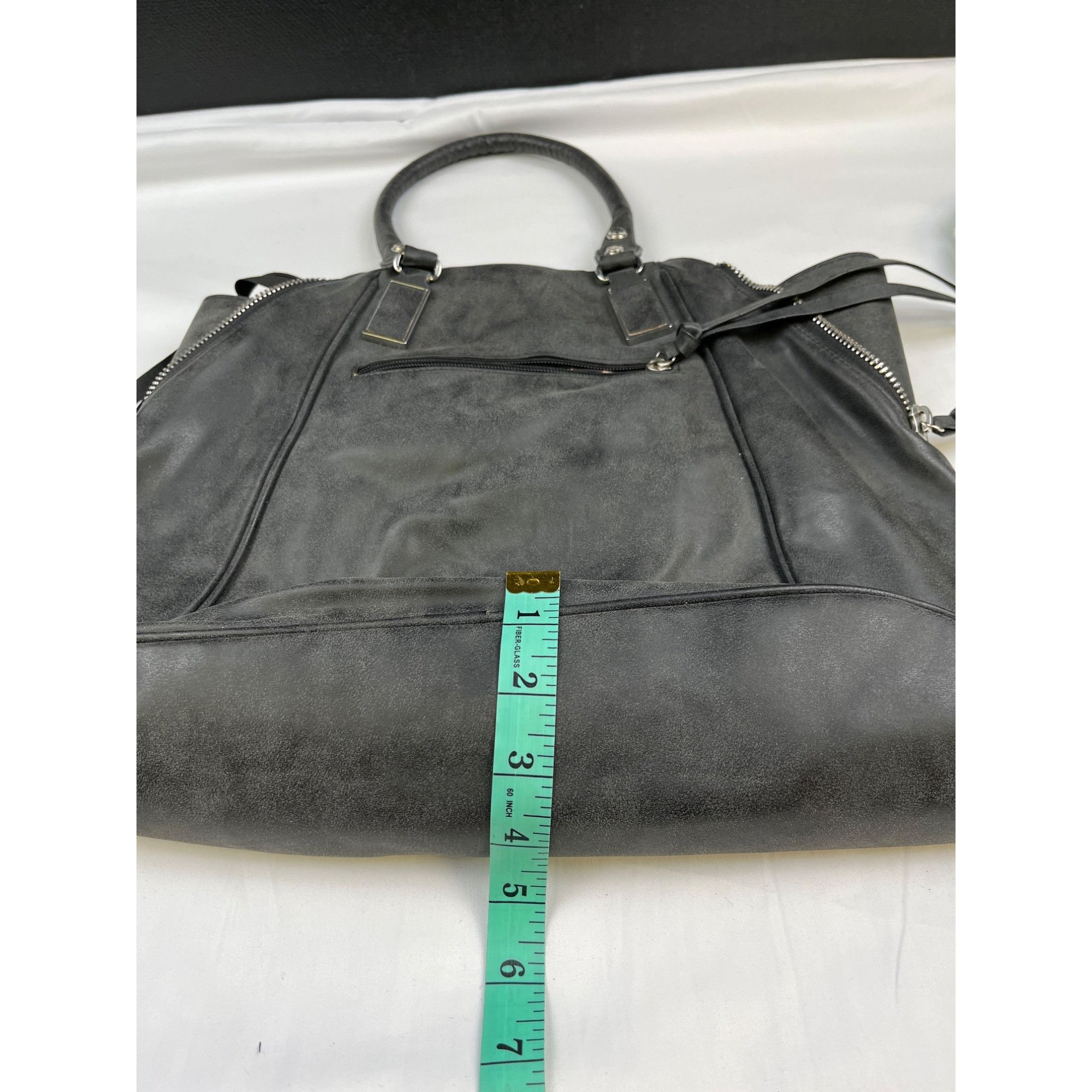 Nicole Miller Nicole Miller Women's Black Faux Worn leather Look Shoulder Size ONE SIZE - 8 Thumbnail