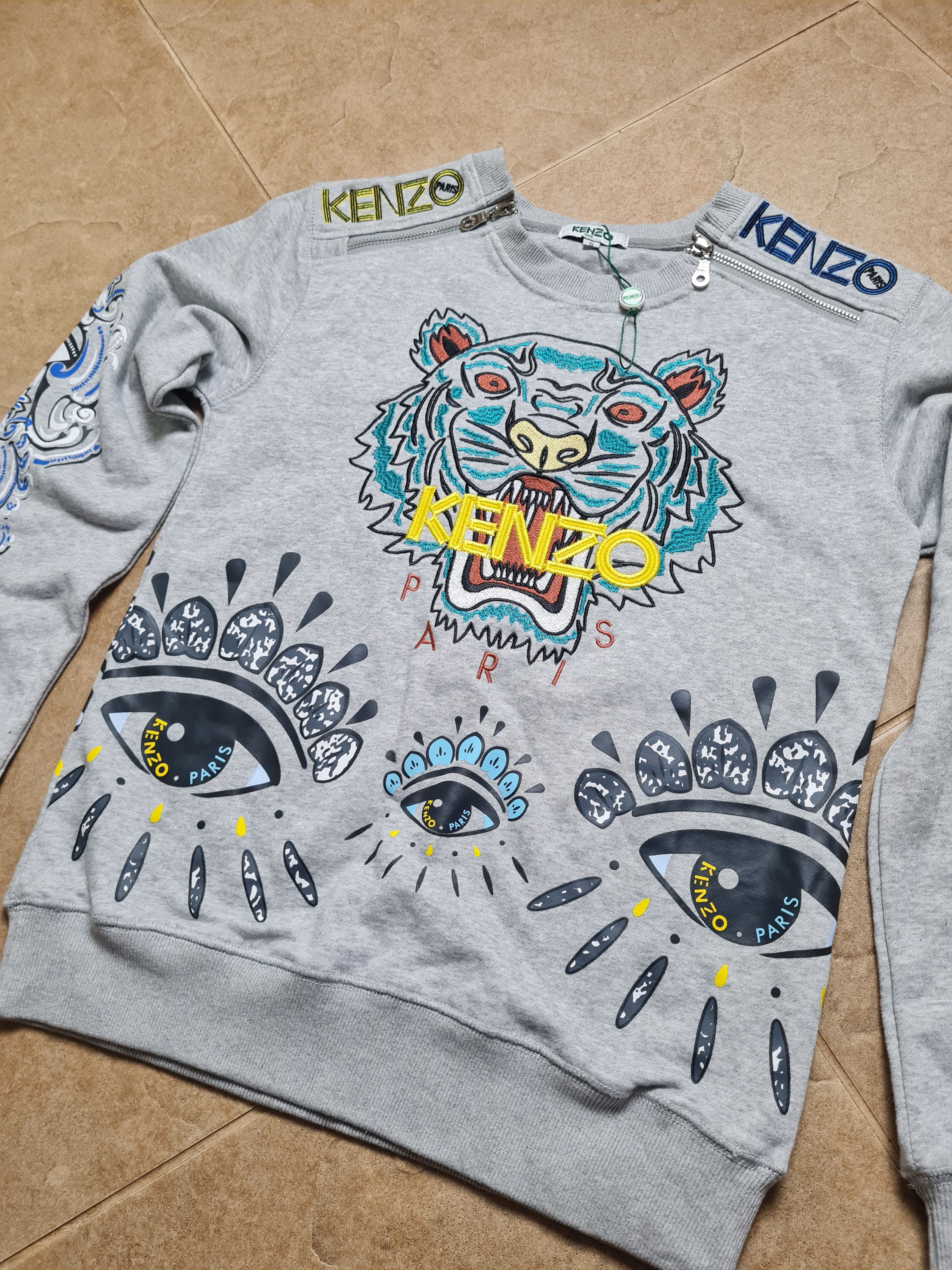 Kenzo Womens Sweatshirt KENZO big Logo Tiger Eyes Crewneck Jungle Size S / US 4 / IT 40 - 11 Thumbnail
