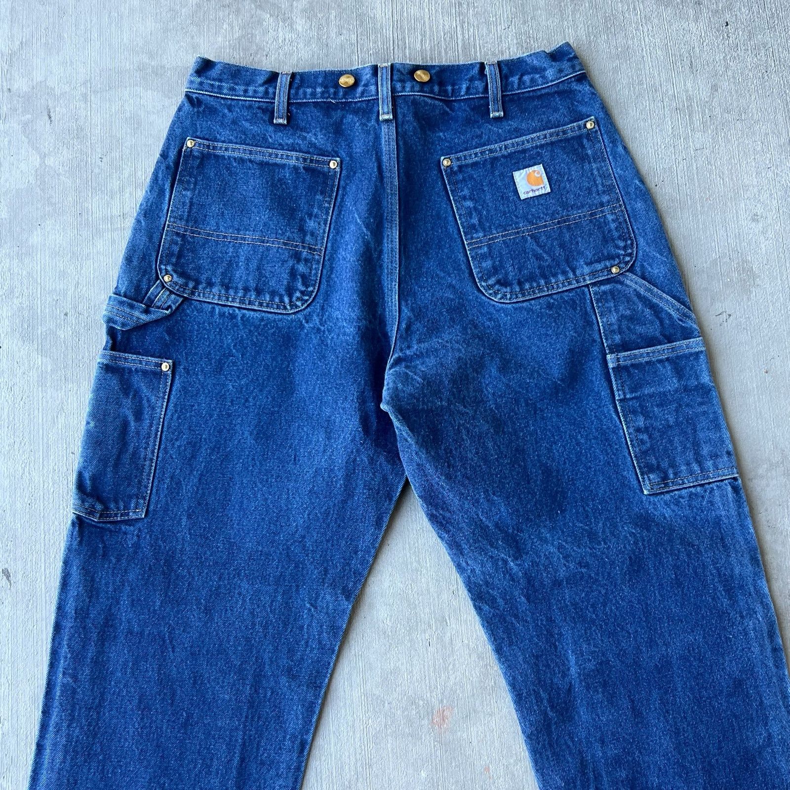 Carhartt × Vintage Carhartt denim blue jeans double knee work carpenter pants Size US 33 - 5 Thumbnail