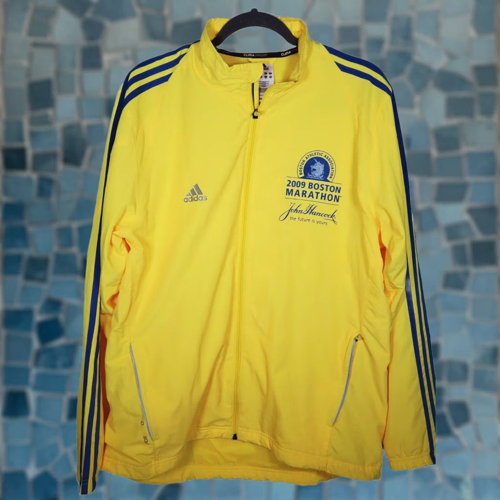 Adidas Adidas 113th Boston Marathon Lightweight Running Jacket Yellow Blue Men's L Size US L / EU 52-54 / 3 - 1 Thumbnail