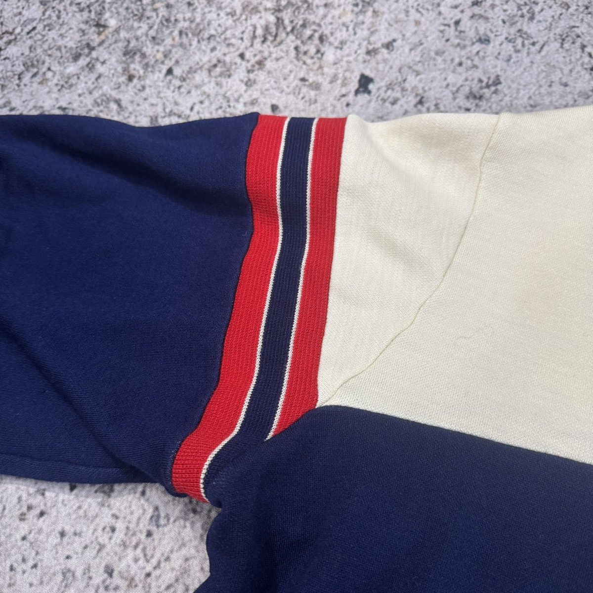 Vintage 80s Cotton Acrylic Striped Zip Up Track Jacket ERD Raimundo Size US L / EU 52-54 / 3 - 7 Thumbnail