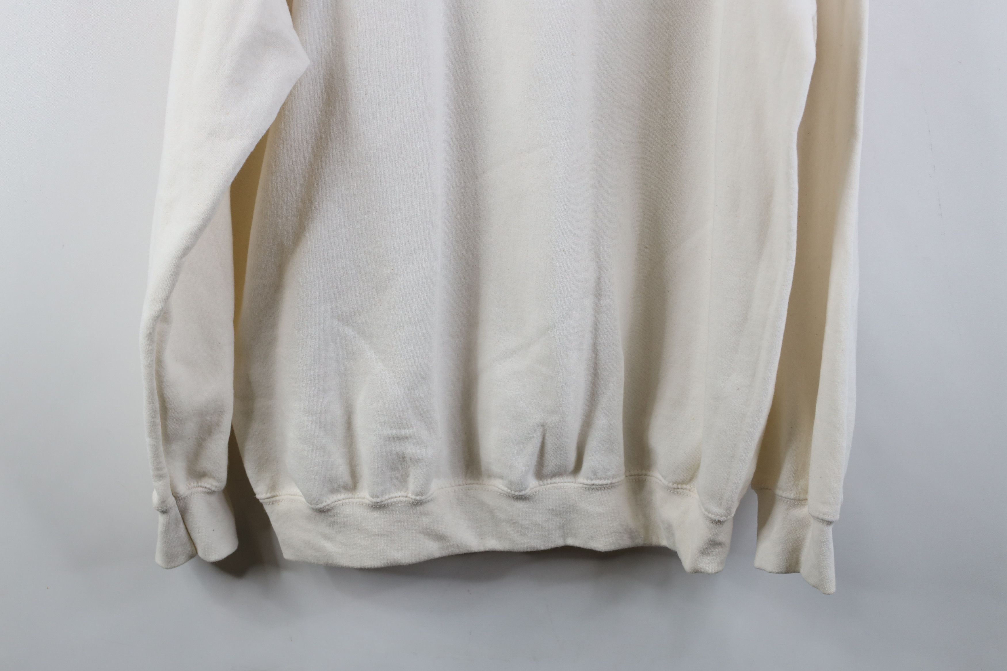 Vintage Vintage 90s Streetwear Cat Kitten Collared Sweatshirt Cream Size L / US 10 / IT 46 - 15 Thumbnail