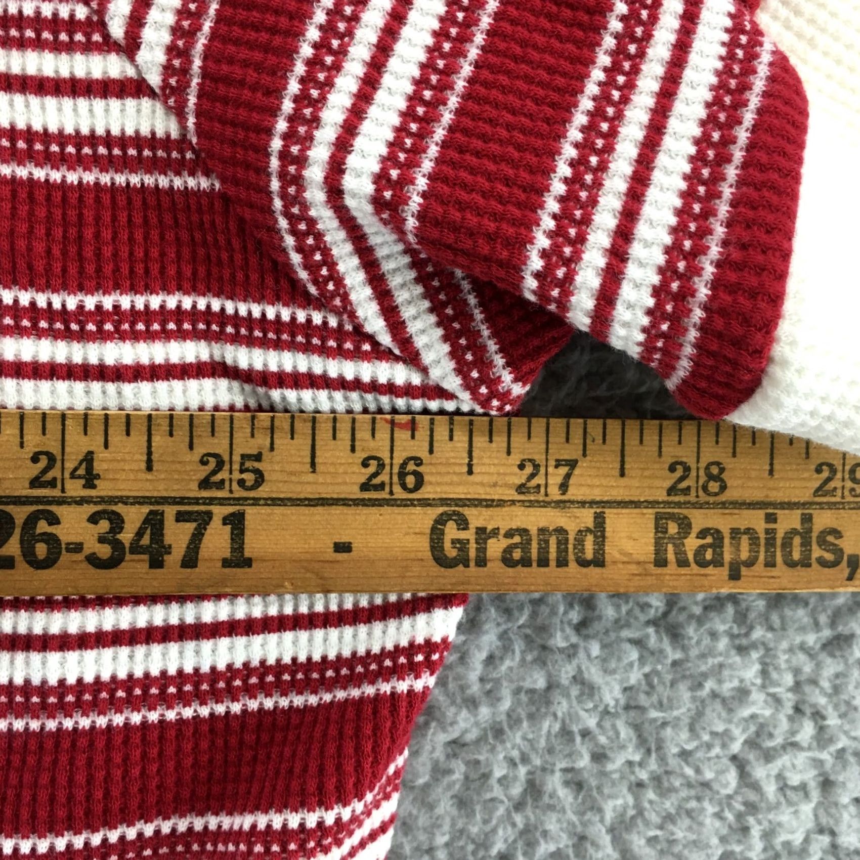 Vintage Venezia Hooded Tee Tshirt Red Striped Cotton Blend V Neck Knit NWT Womens Size 22/24 Size 3XL / US 20-22 - 4 Thumbnail