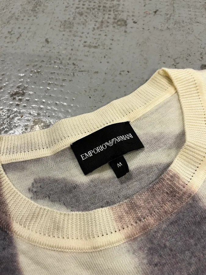 Emporio Armani AW2023 Emporio Armani Ink Leaves White & Grey Sweater Size US M / EU 48-50 / 2 - 8 Thumbnail