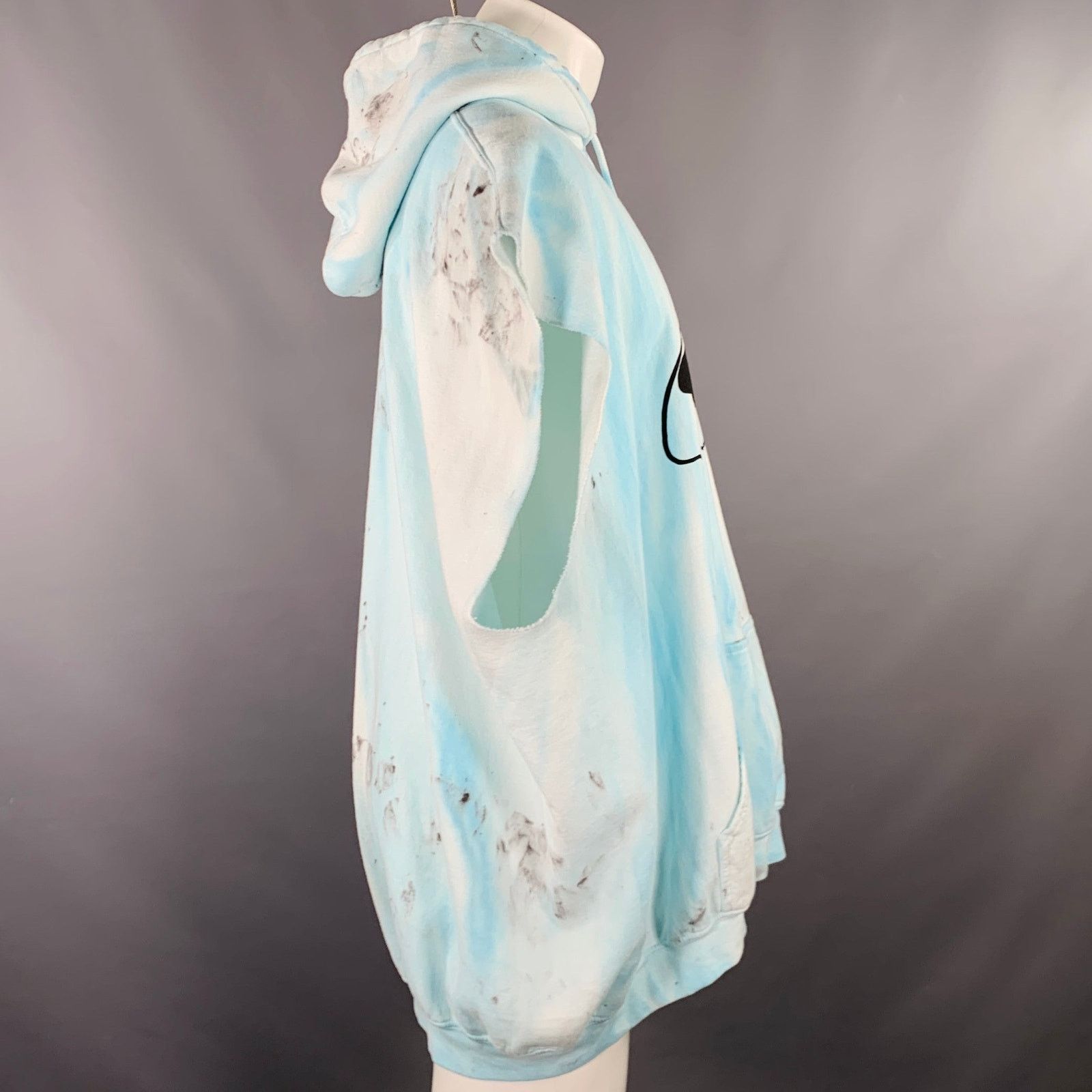 Other WESTFALL Melting Snoopy Blue Dyed Cotton Hoodie Sweatshirt Size US XL / EU 56 / 4 - 3 Thumbnail
