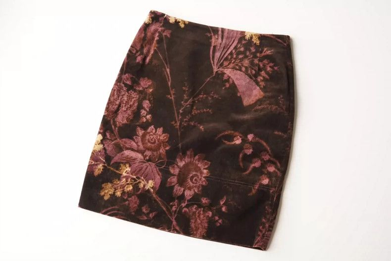 Kenzo KENZO Gilded velvet botanical guide skirt Size 26" / US 2 / IT 38 - 1 Thumbnail