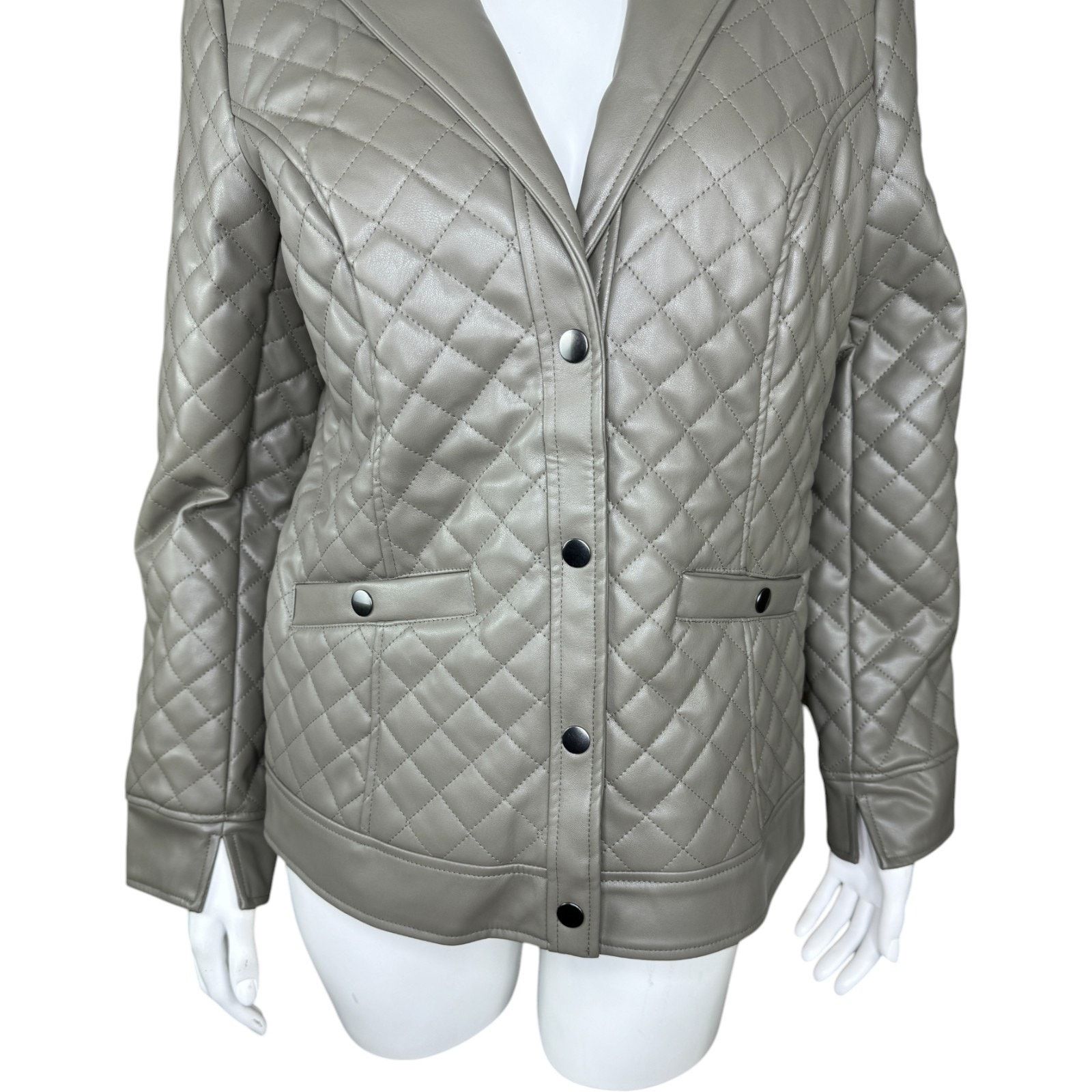 Denim & Co. Denim & Co. Signature Faux Leather Blazer Olive XX-Small Size XXS / US 00 / IT 34 - 9 Thumbnail