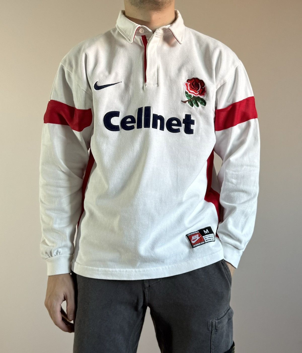 Nike Vintage Nike England 1997 Home Rugby Sweater Polo Sweatshirt Size US M / EU 48-50 / 2 - 11 Thumbnail