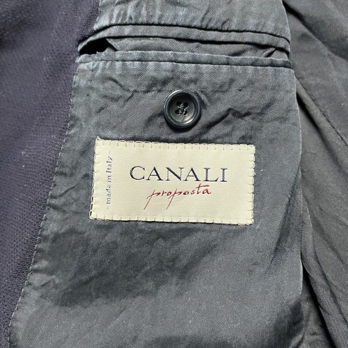 Canali Vintage Canali Blue Wool Blazer Jacket Luxury Classic Formal Size 50R - 9 Thumbnail