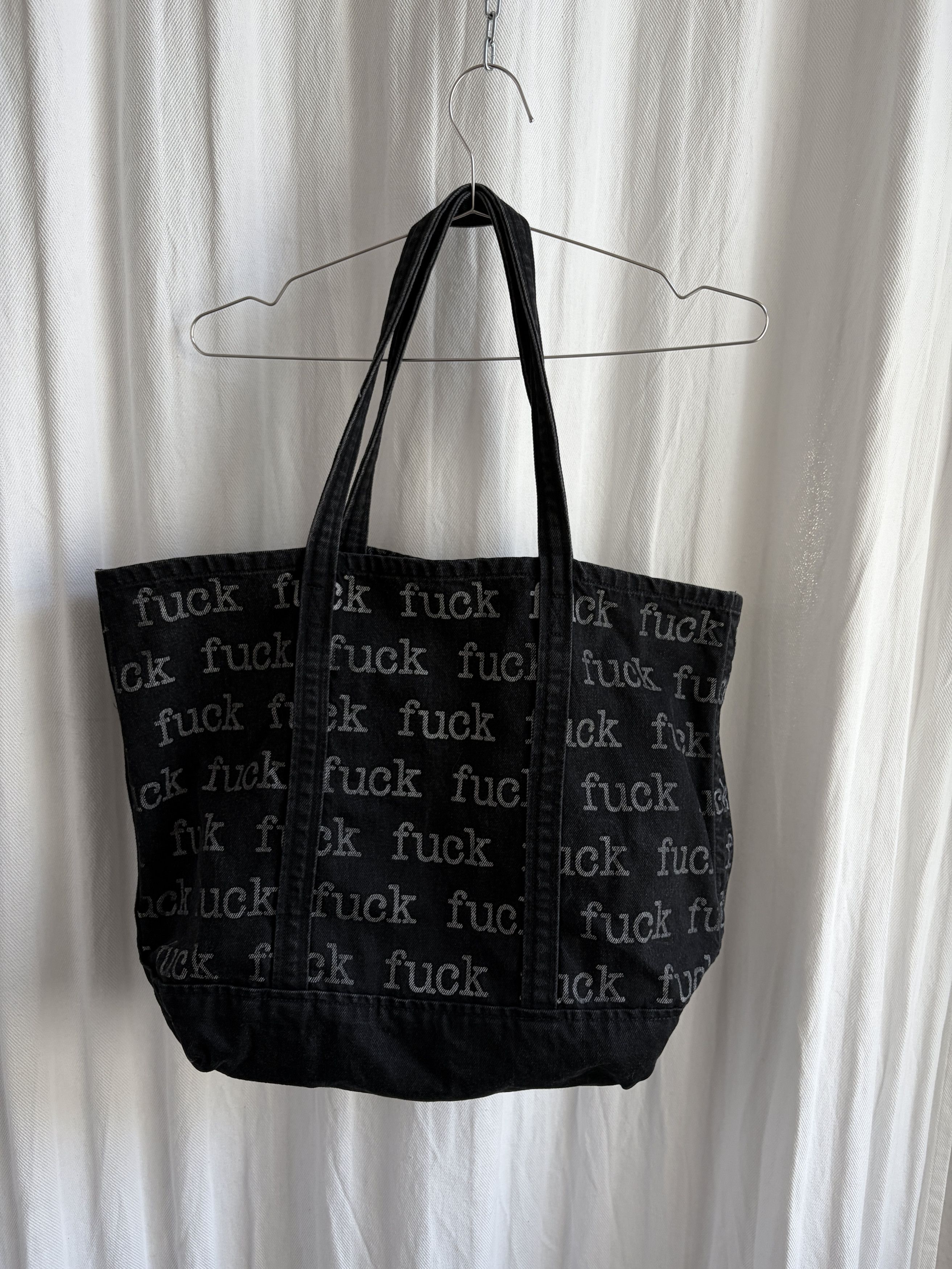 Supreme SS13 FUCK Denim Tote Bag Black Size ONE SIZE - 5 Thumbnail