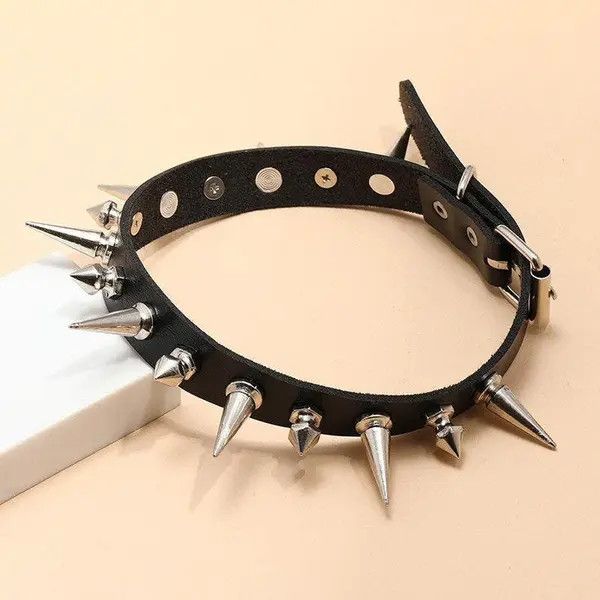 Other Long Leather Collar Choker Size ONE SIZE - 2 Thumbnail
