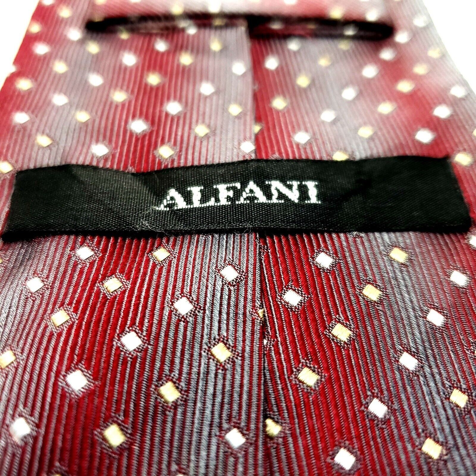 Alfani Alfani Silk Tie Woven Red Geometric Size ONE SIZE - 4 Thumbnail