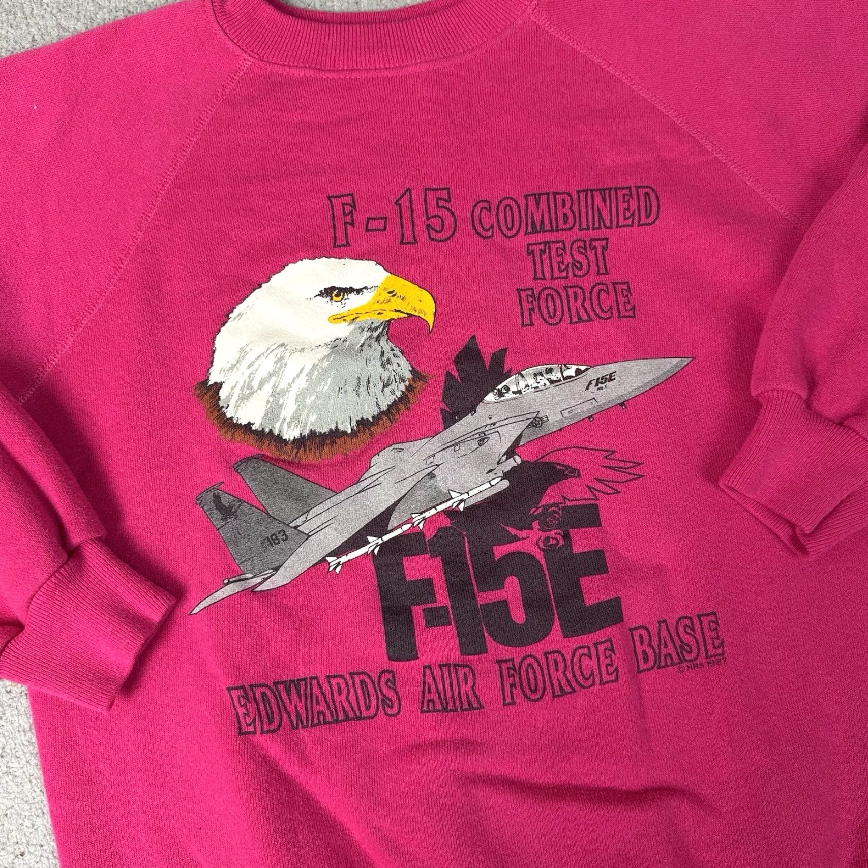 Vintage VINTAGE American Vintage Sweatshirt Shirt Mens M Pink F-15 USAF 80s 90s Eagle Crewneck Size US M / EU 48-50 / 2 - 2 Thumbnail