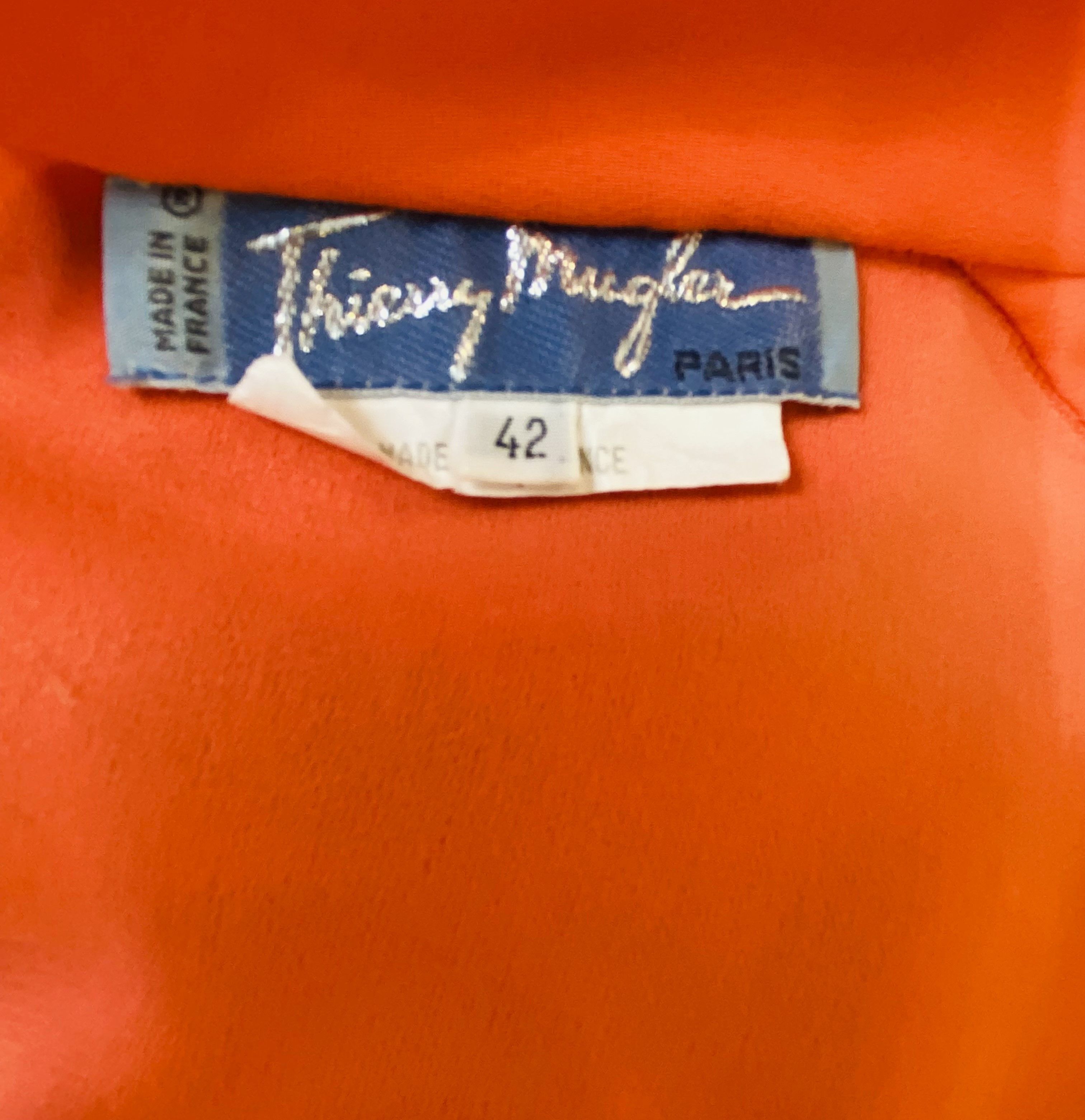 Thierry Mugler Thierry Mugler Crepe Bow Stripe Coral Gown Dress Size L / US 10 / IT 46 - 12 Thumbnail