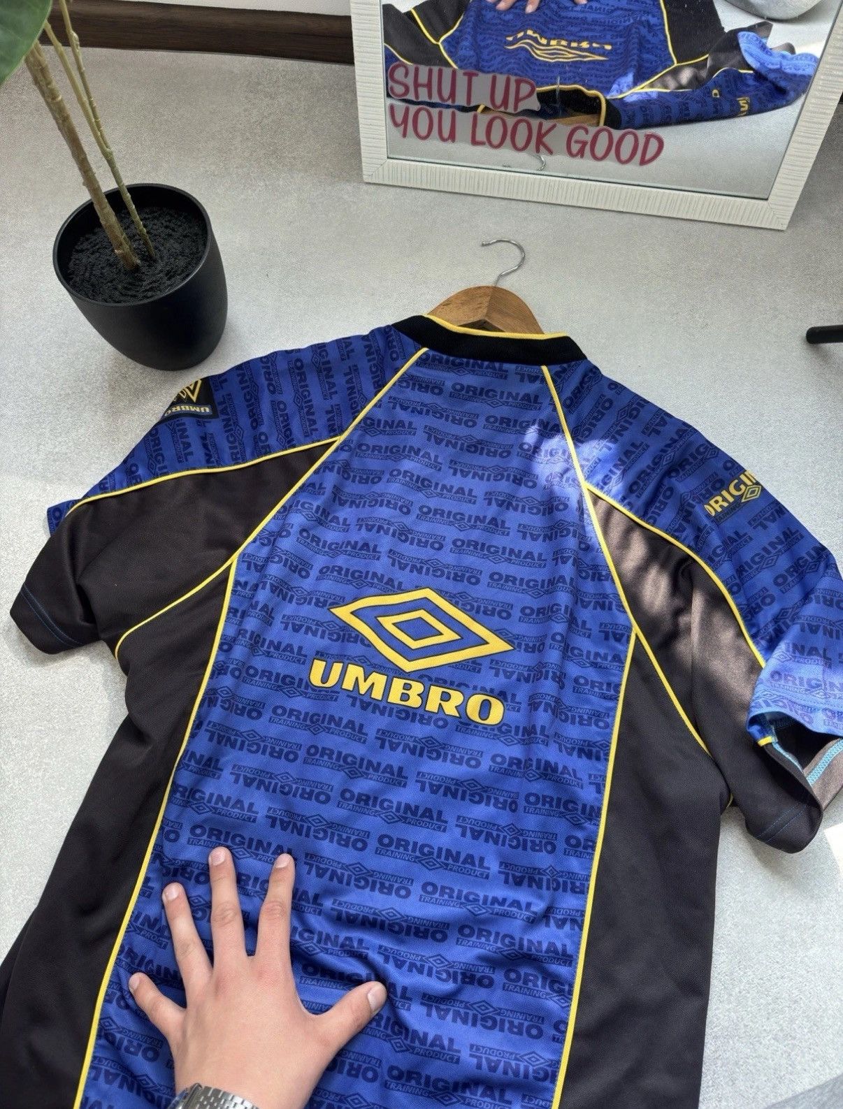 Umbro Umbro Pro Training Vintage Jersey Monogram T Shirt Blue Size US XL / EU 56 / 4 - 3 Thumbnail