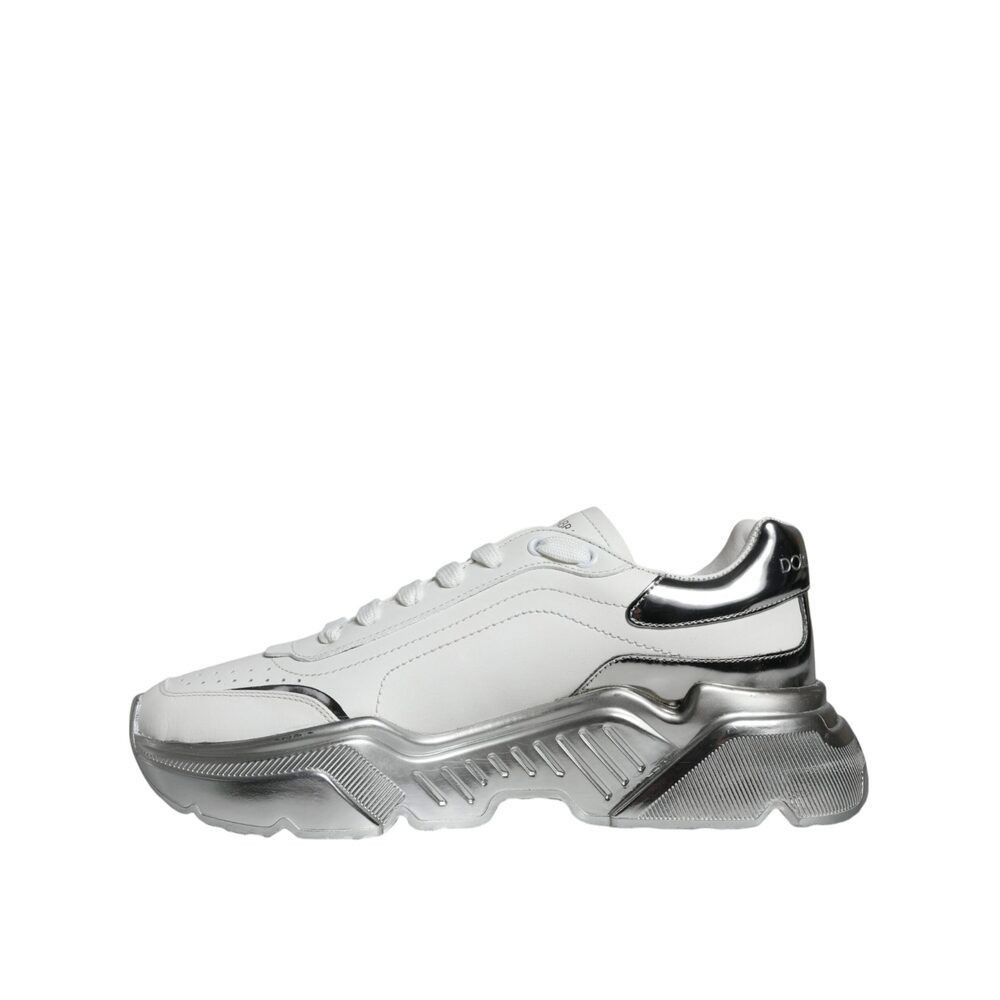 Dolce & Gabbana Dolce & Gabbana White Silver Daymaster Low Top Sneakers Shoe Size US 7.5 / EU 40-41 - 5 Thumbnail