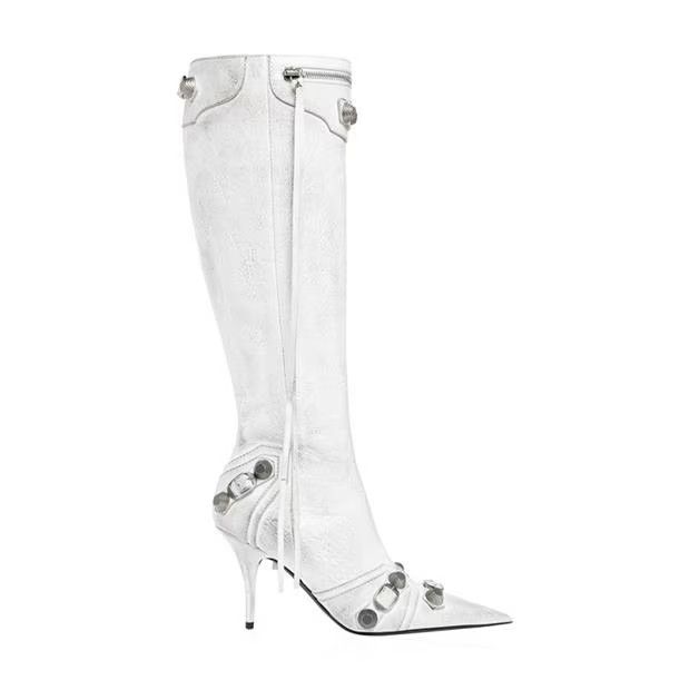 o1g2r1mq0924 Cagole Knee High Boots in White