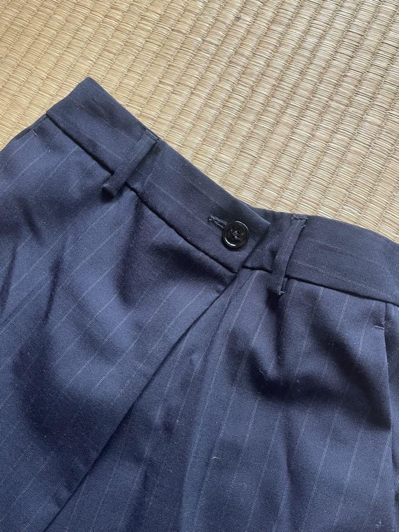 Maison Margiela MM6 Maison Margiela Navy Stripe Wrap Skirt with Inner Skirt Size 26" / US 2 / IT 38 - 2 Thumbnail