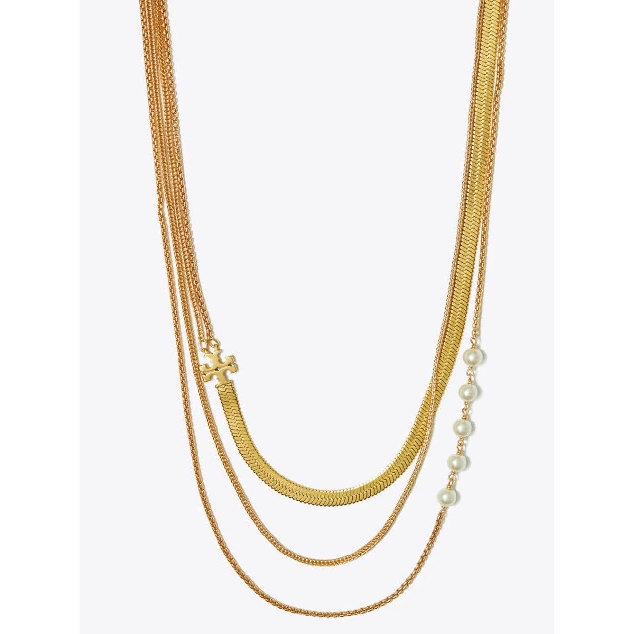 Tory Burch SOLD OUT!! AUTHENTIC GOLD KIRA PEARL LAYERED NECKLACE!!! Size ONE SIZE - 3 Thumbnail